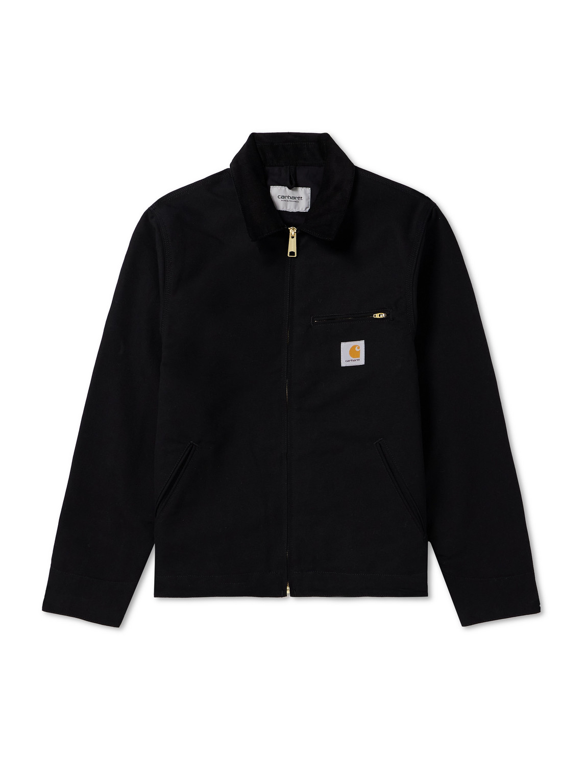 Carhartt Detorit Corduroy-trimmed Cotton-canvas Jacket In Black