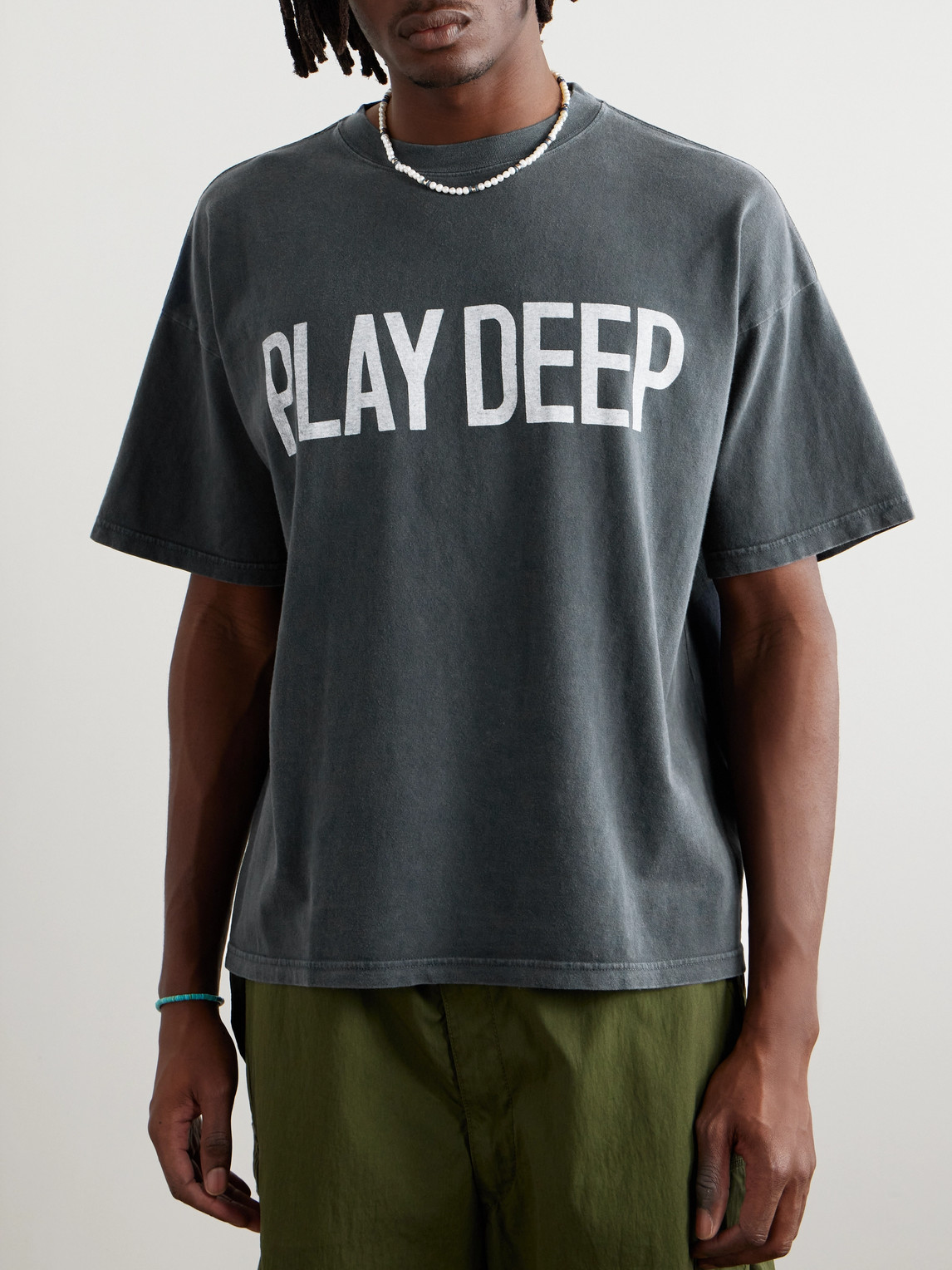 Shop Remi Relief Play Deep Cotton-jersey T-shirt In Gray