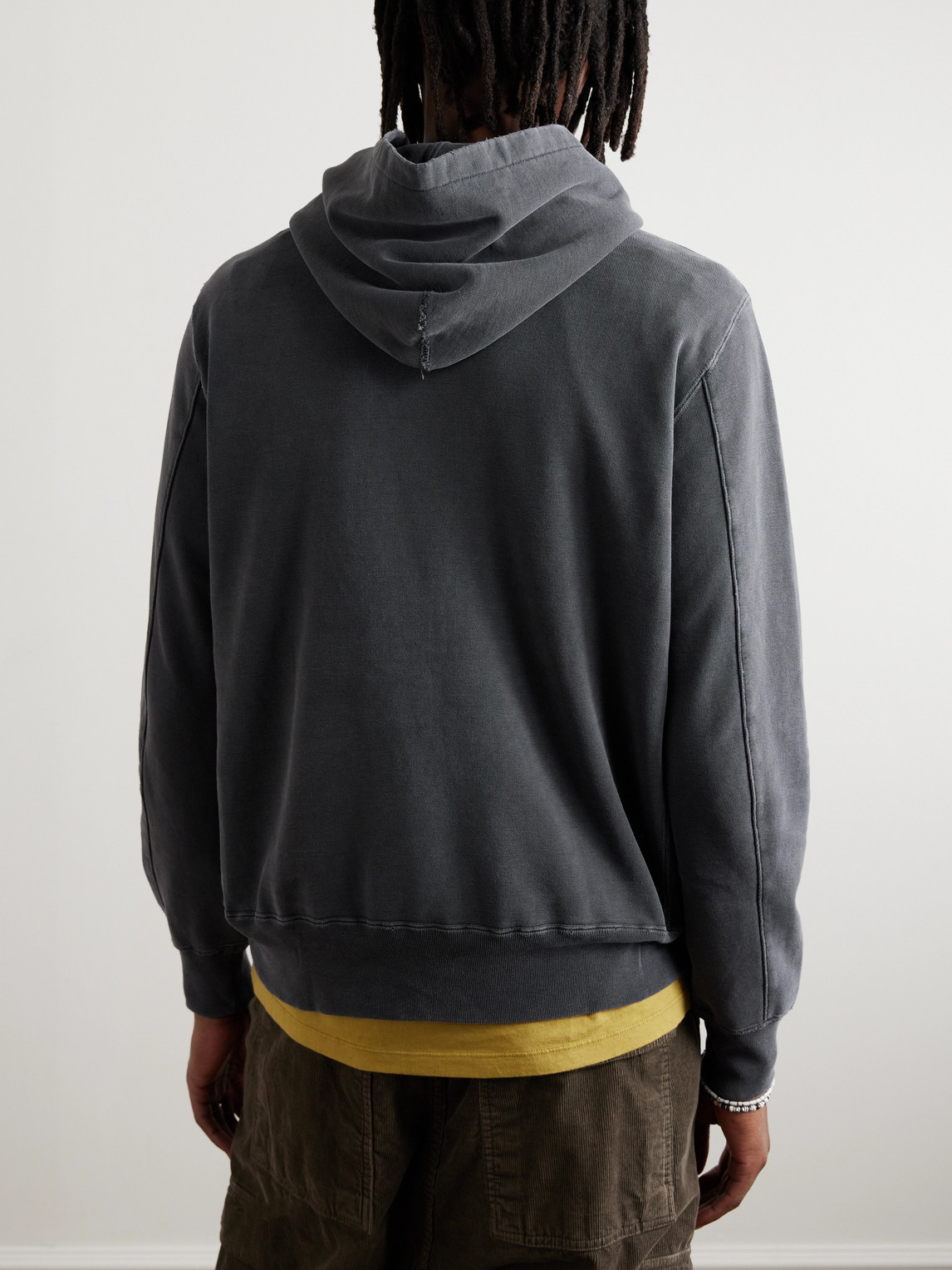 Shop Remi Relief Printed Cotton-jersey Hoodie In Gray