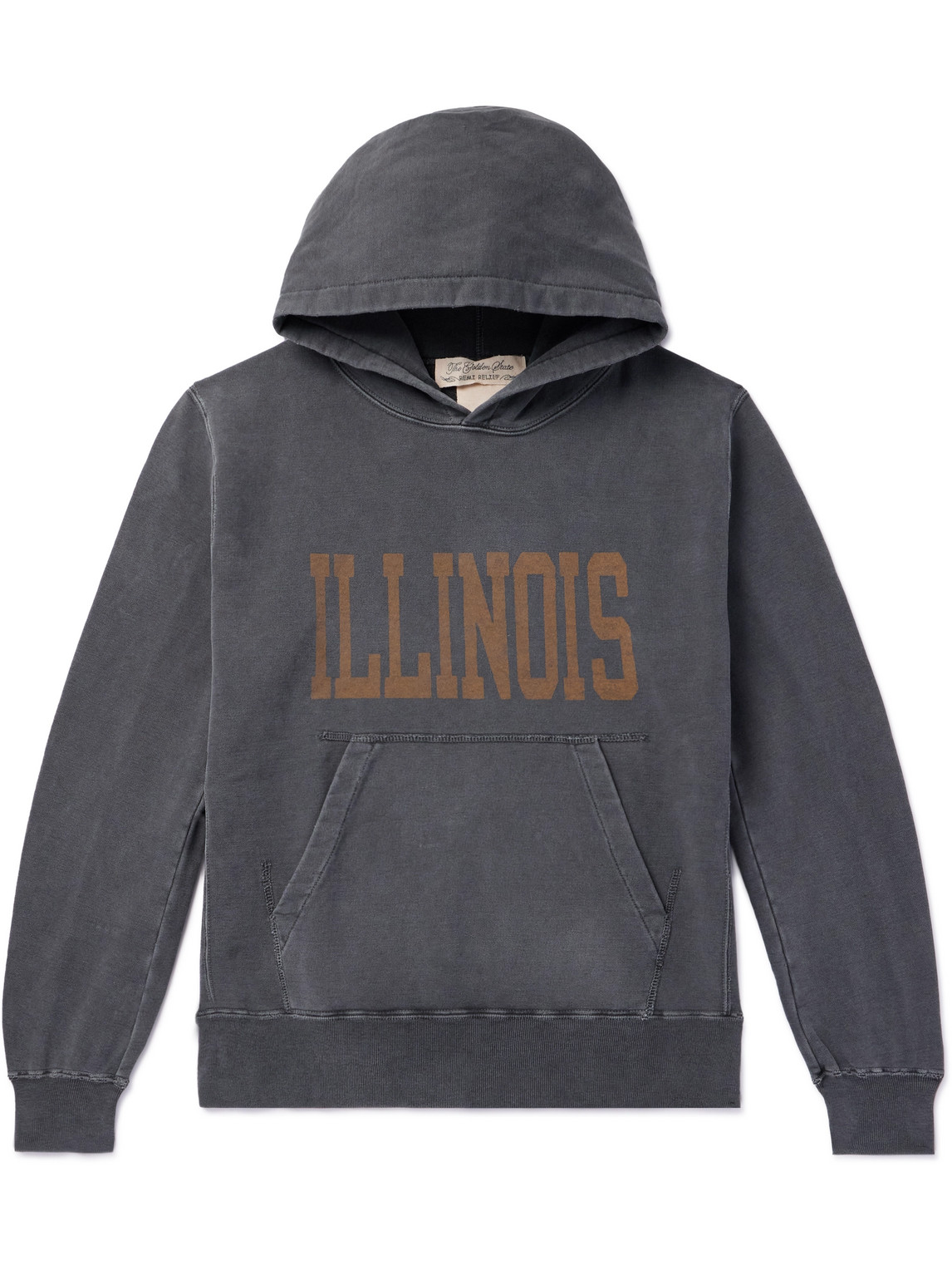 Remi Relief Printed Cotton-jersey Hoodie In Gray