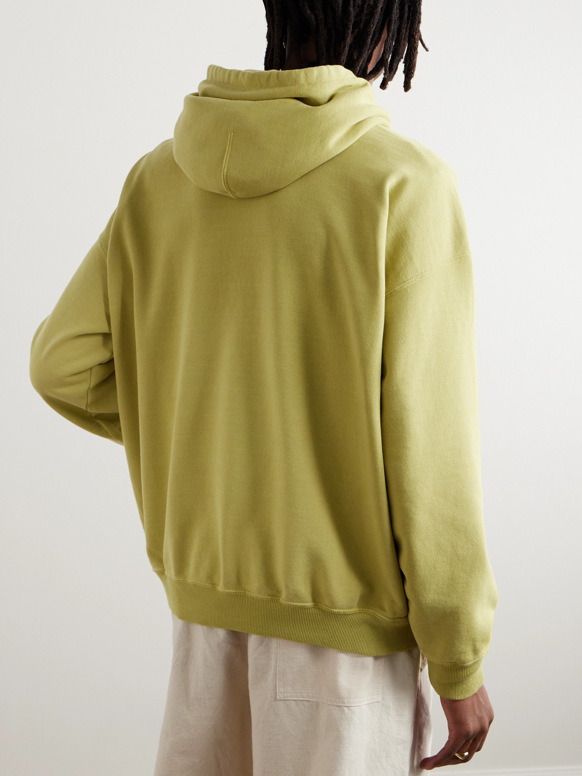 Shop Remi Relief Back Cotton-blend Jersey Hoodie In Green