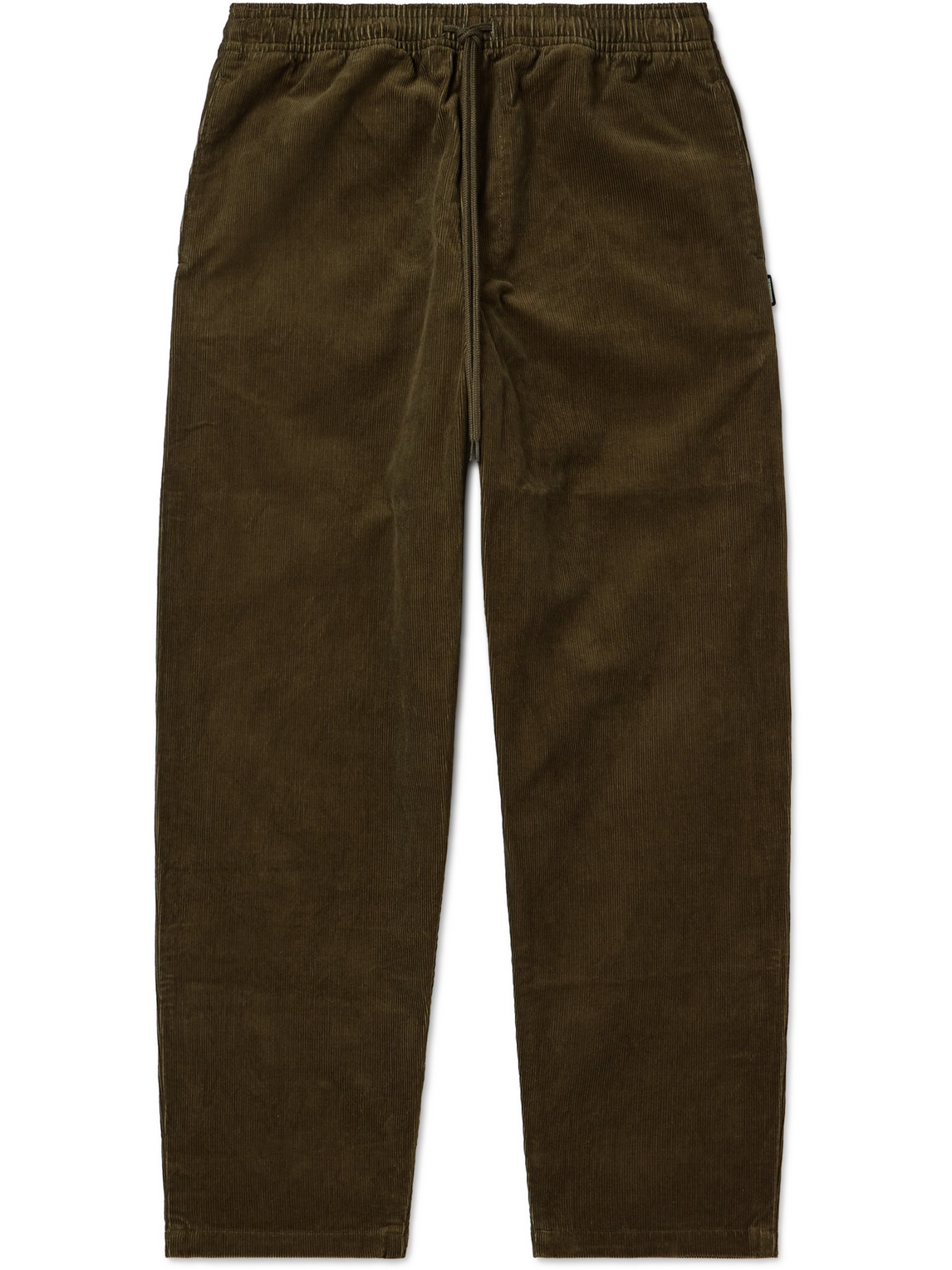 Neighborhood Straight-leg Cotton-blend Corduroy Drawstring Trousers In Green