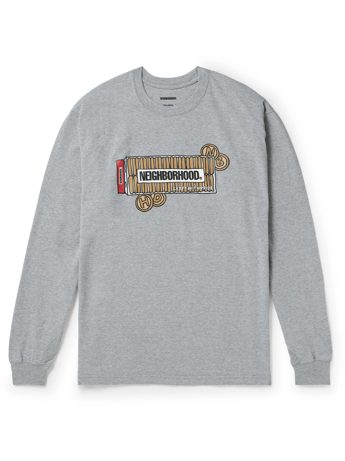 Neighborhood Logo-print Cotton-jersey T-shirt In Gray