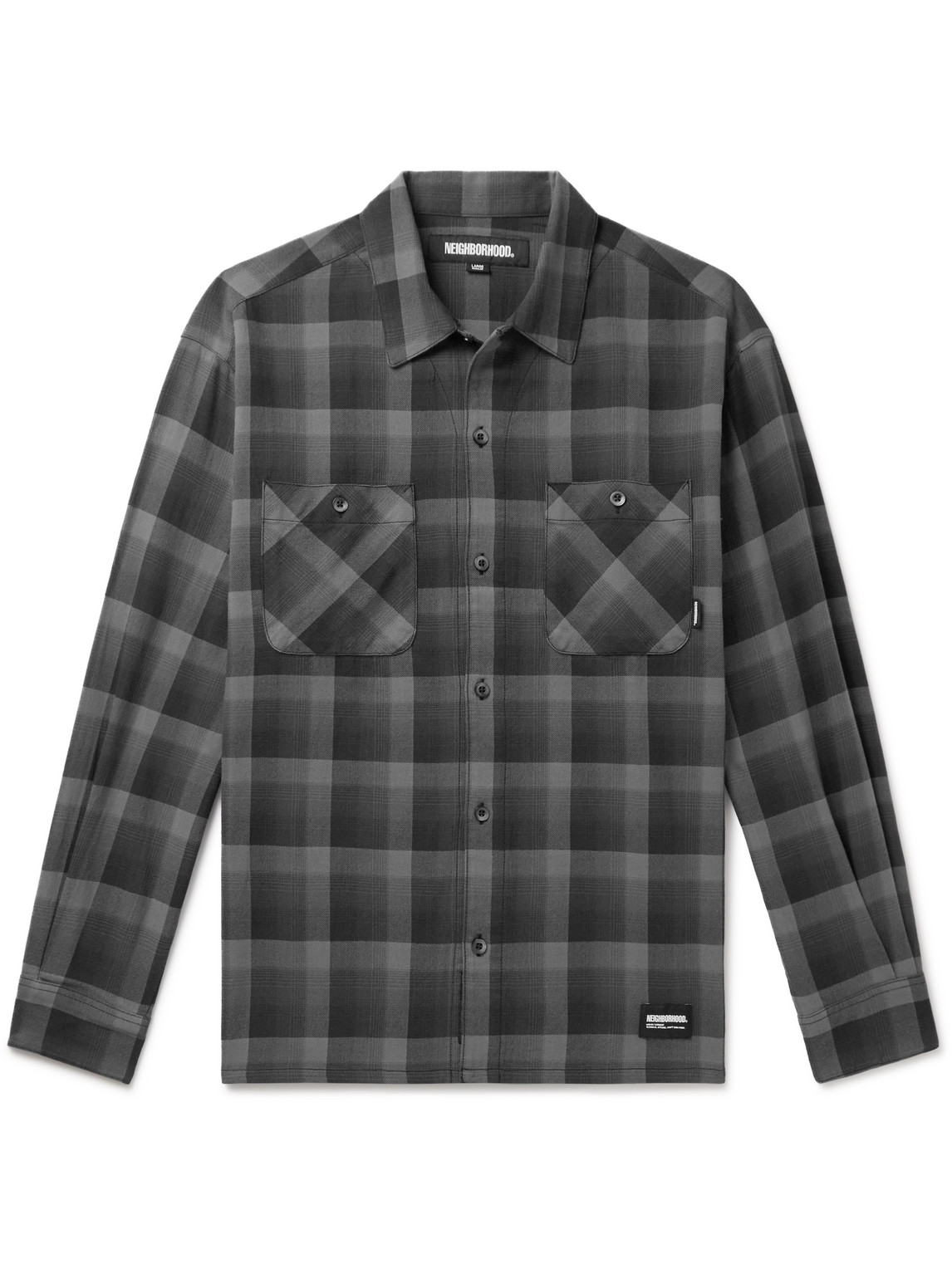 Neighborhood Checked Cotton-blend Flannel Shirt In Blue
