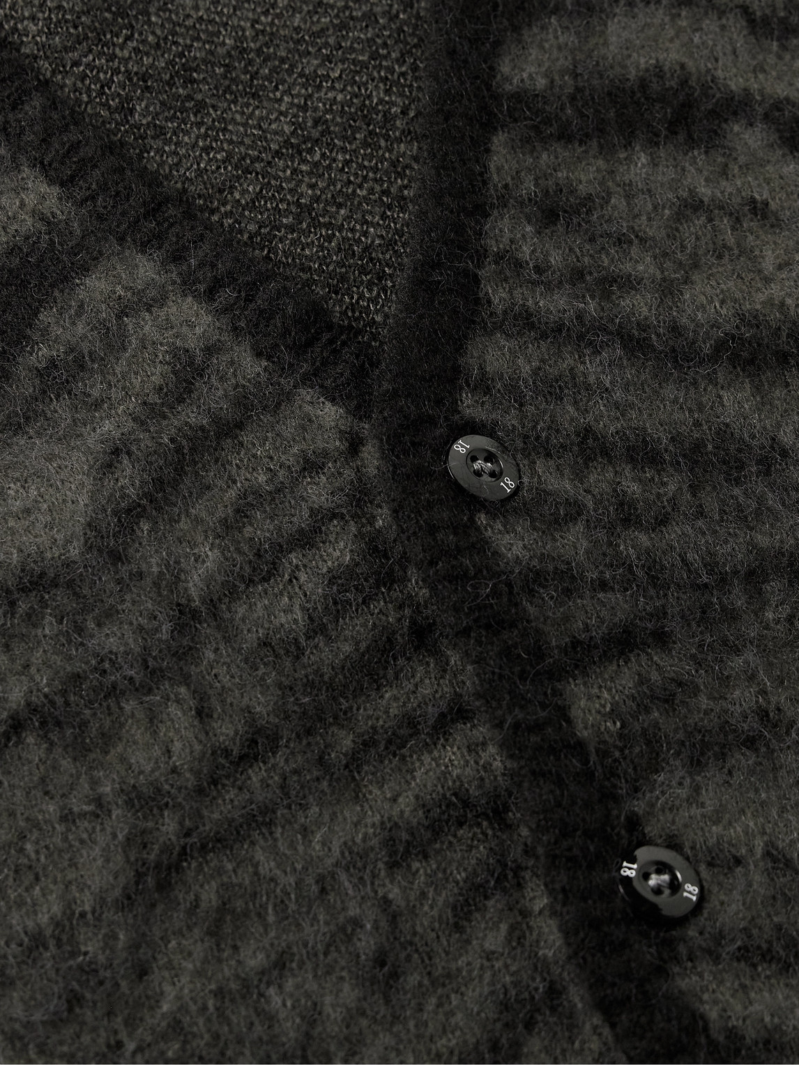 Shop Neighborhood Brushed Jacquard-knit Cardigan In Black