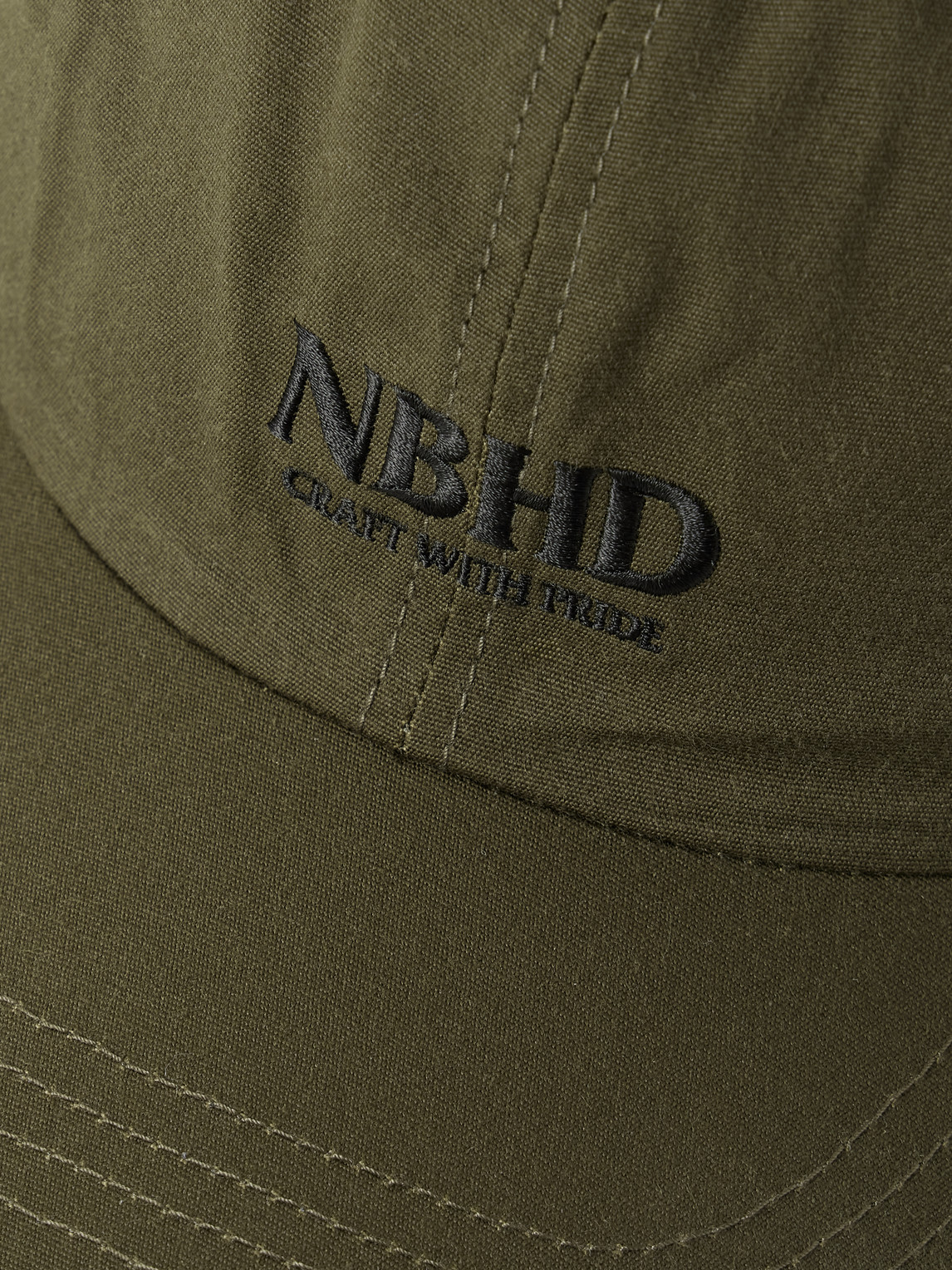 Shop Neighborhood Dad Leather-trimmed Logo-embroidered Cotton Baseball Cap In Green