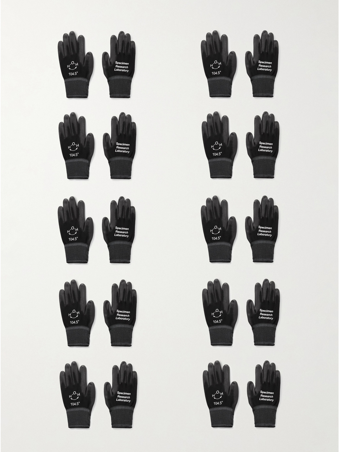 Shop Neighborhood Srl 10-pack Logo-print Coated-mesh Gloves In Black