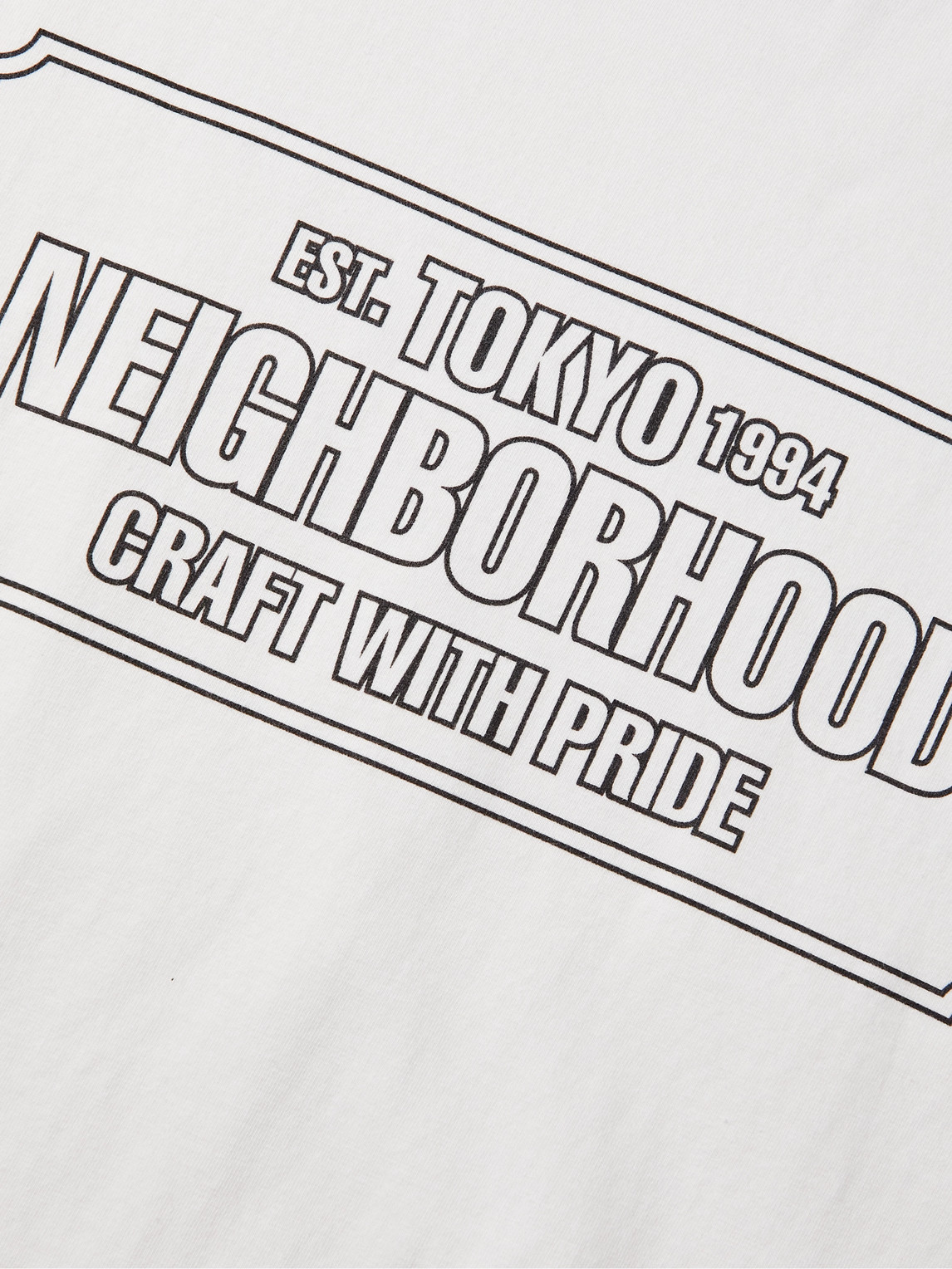Shop Neighborhood Logo-print Cotton-jersey T-shirt In White