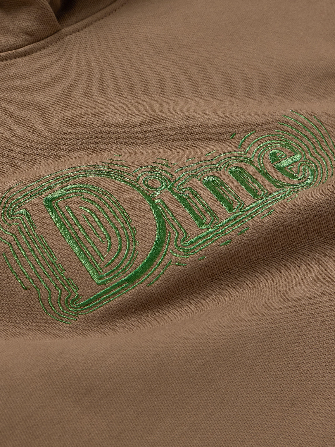 Shop Dime Classic Noize Logo-embroidered Cotton-jersey Hoodie In Brown