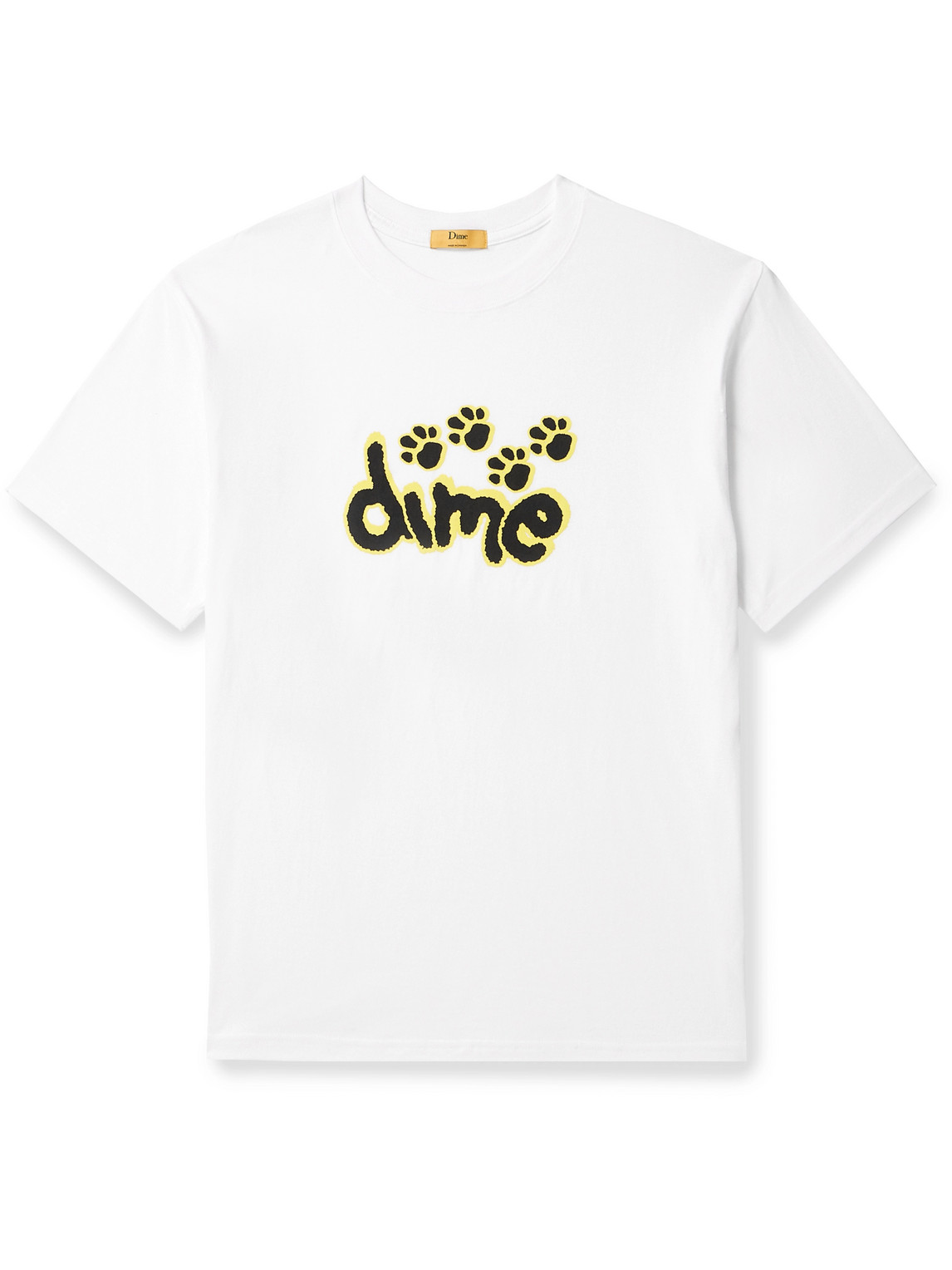 Dime Pawz Logo-print Cotton-jersey T-shirt In White