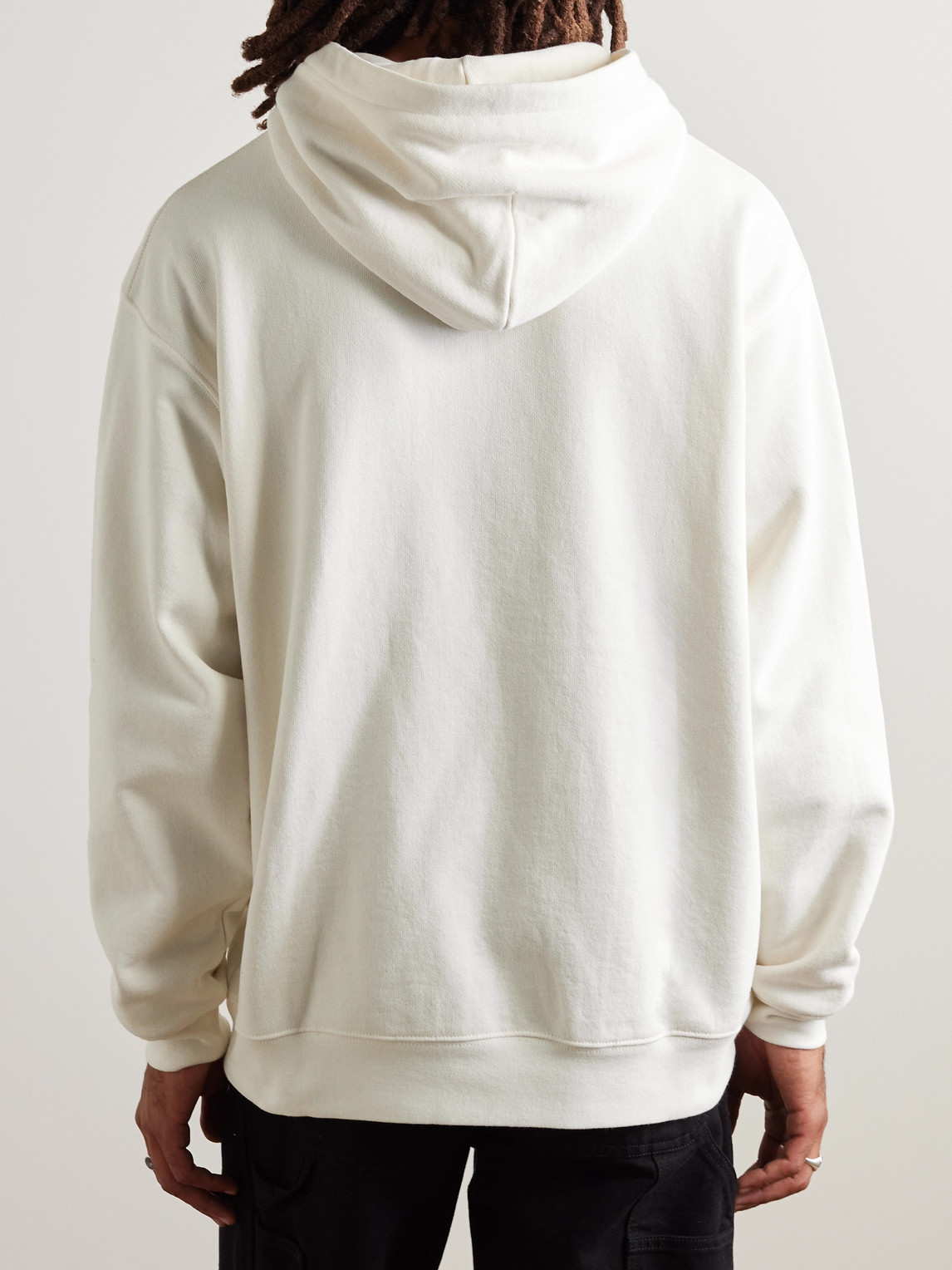 Shop Dime Logo-appliquéd Cotton-jersey Hoodie In Neutrals