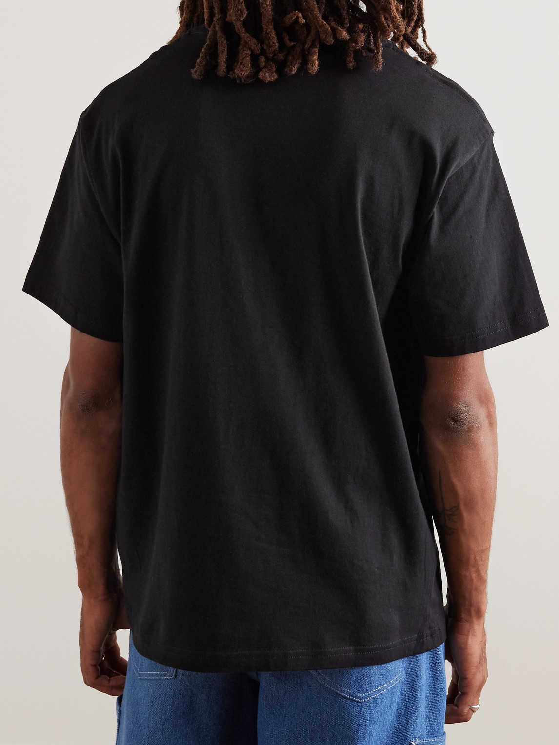 Shop Dime Noize Logo-print Cotton-jersey T-shirt In Black