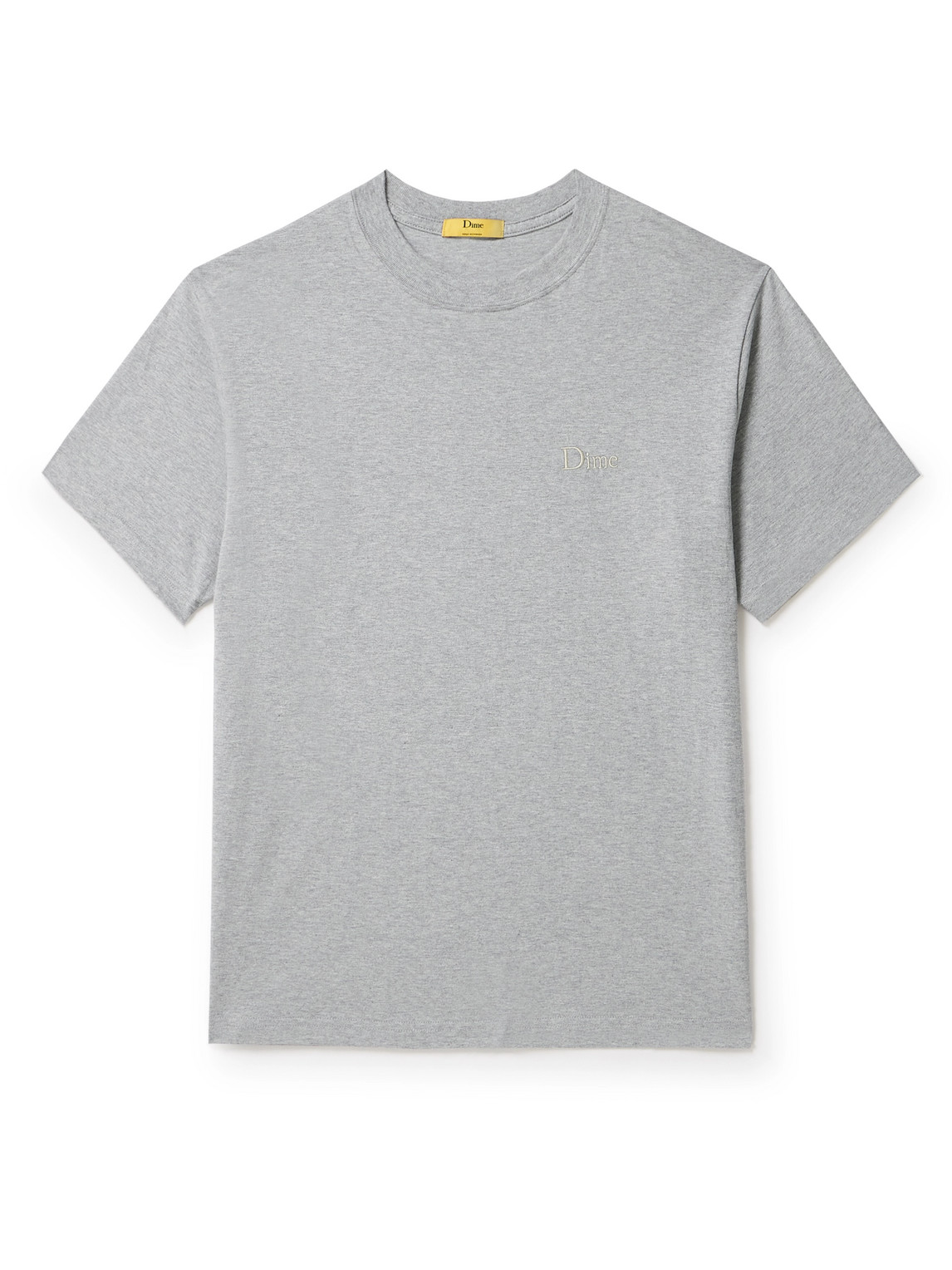 Dime Logo-embroidered Cotton-jersey T-shirt In Gray