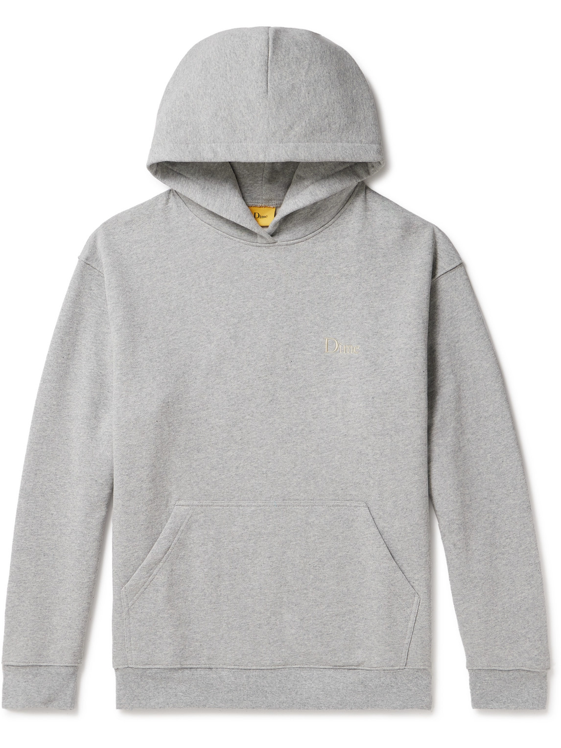 Dime Logo-embroidered Cotton-jersey Hoodie In Gray