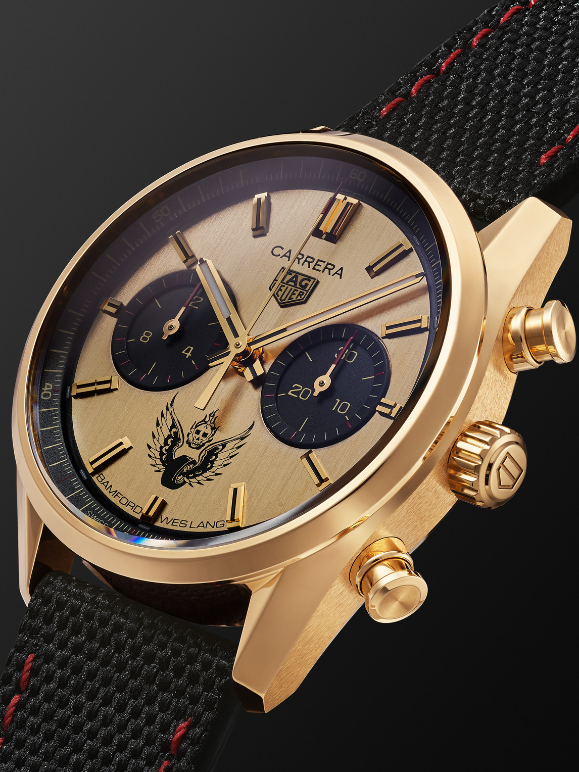  Bamford Watch Department - Wes Lang Tag Heuer Carrera Limited Edition Automatic 42mm Gold And Canvas Watch, Ref. No. Bwd X Wes Lang - Men - Gold 