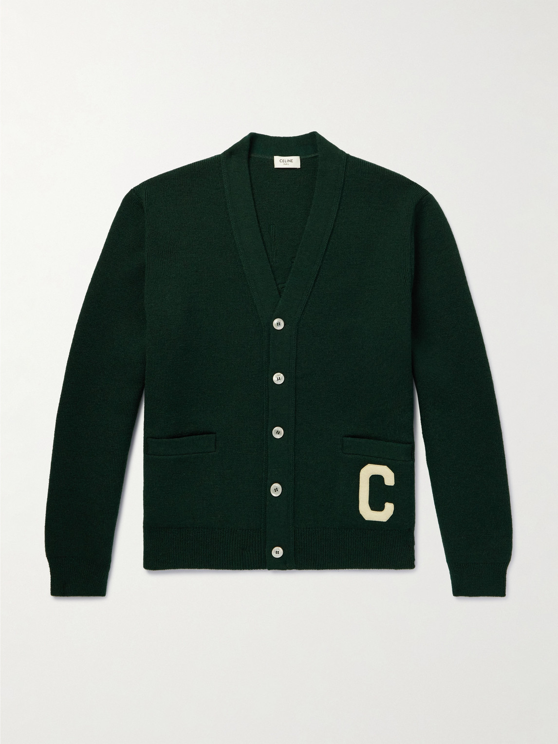 Logo-Appliquéd Wool Cardigan