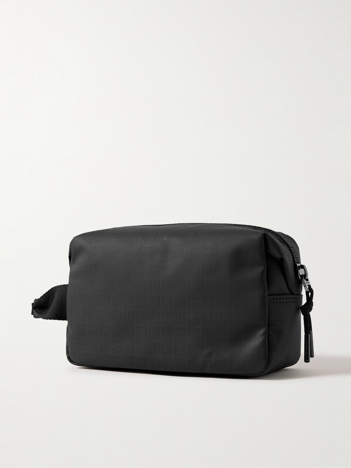 Shop Givenchy G-zip Logo-print Webbing-trimmed Coated-nylon Jacquard Wash Bag In Black