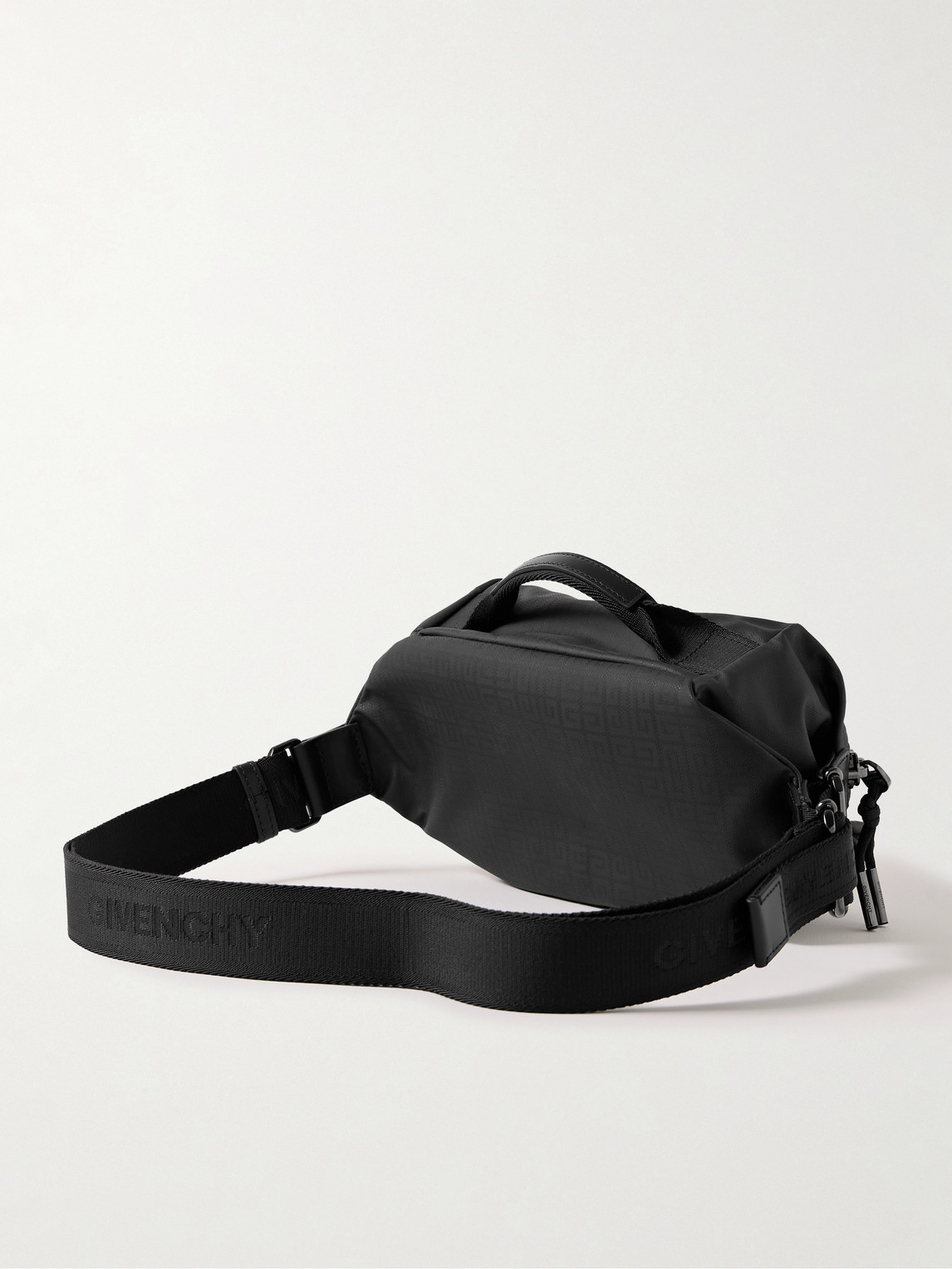 Shop Givenchy G-zip Logo-detailed Coated-nylon Belt Bag In Black