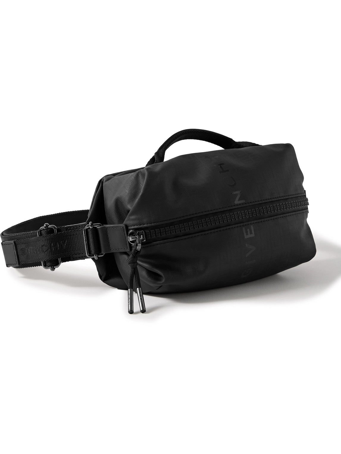 Givenchy G-zip Logo-detailed Coated-nylon Belt Bag In Black