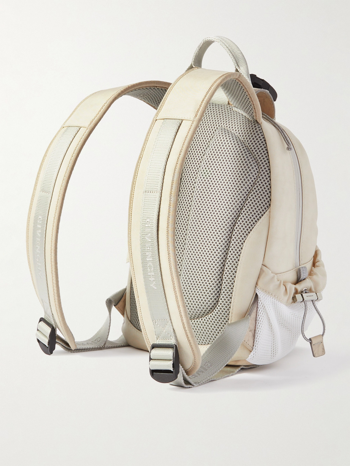 Shop Givenchy G-trail Small Nubuck And Canvas Backpack In Neutrals