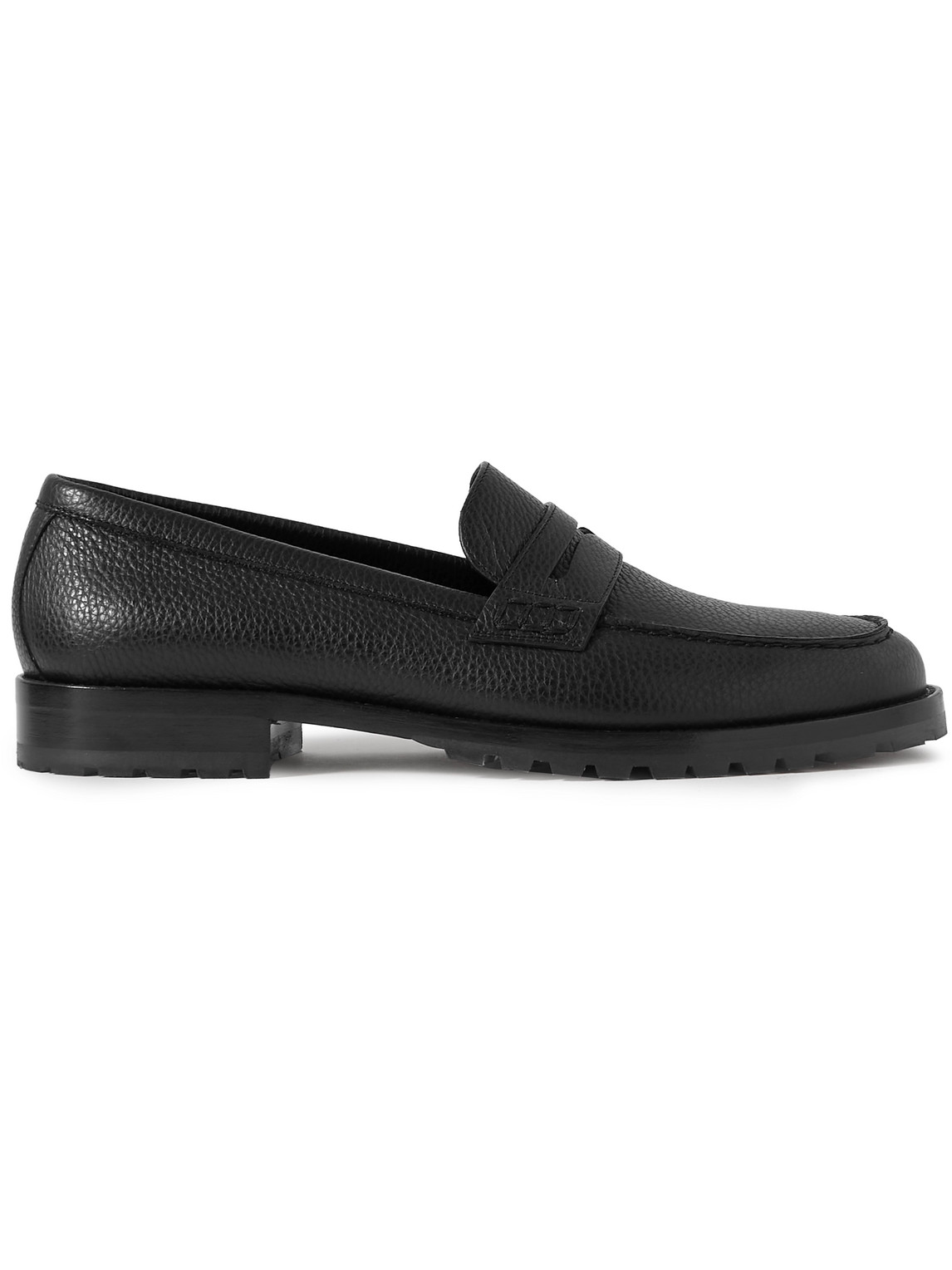 Manolo Blahnik Randy Full-grain Leather Penny Loafers In Black