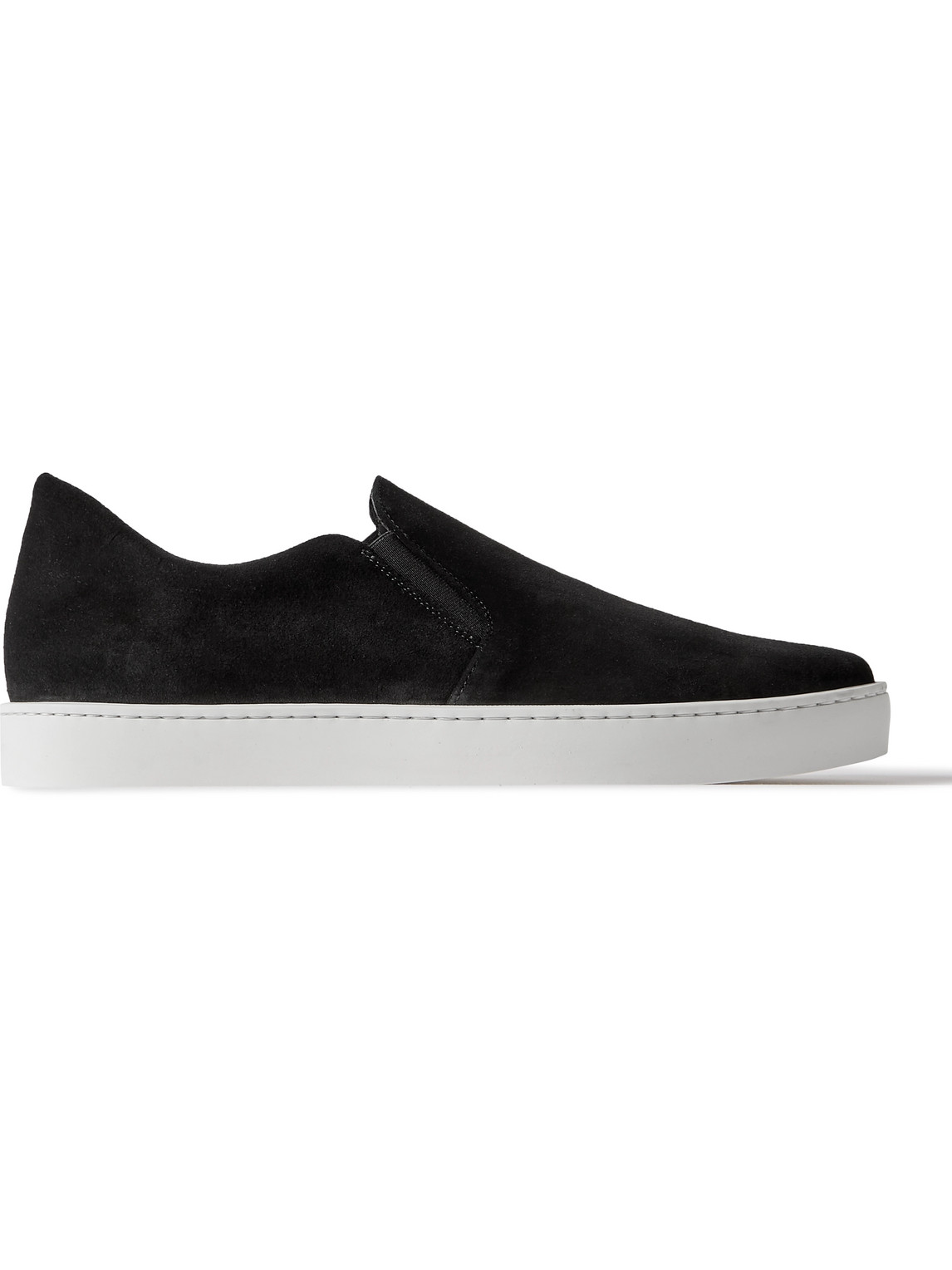 Manolo Blahnik Nadores Suede Slip-on Sneakers In Black