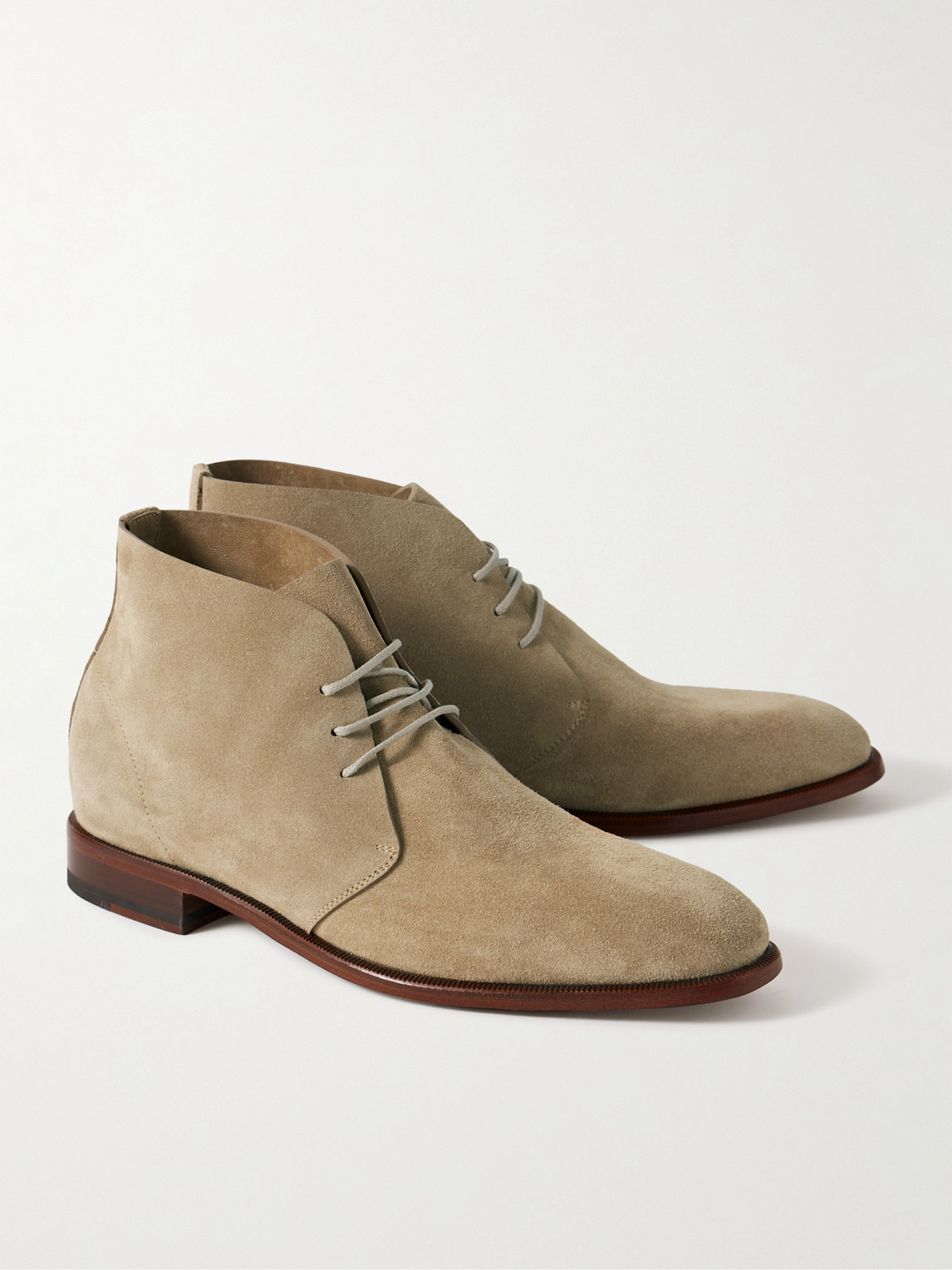 Shop Manolo Blahnik Berwick Suede Chukka Boots In Neutrals