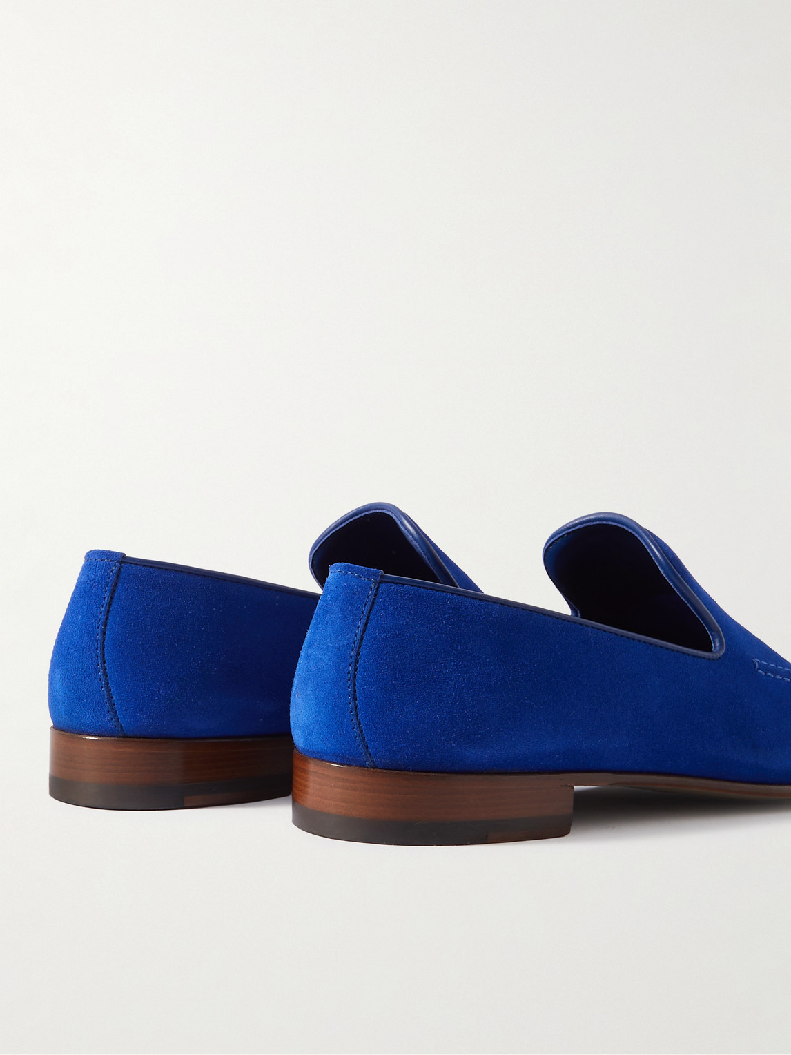 Shop Manolo Blahnik Truro Suede Loafers In Blue