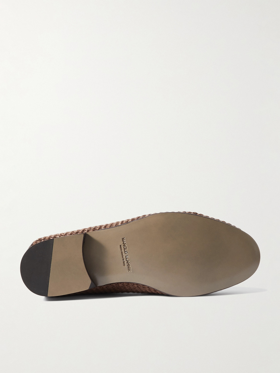 Padstow Leather-Trimmed Raffia Loafers