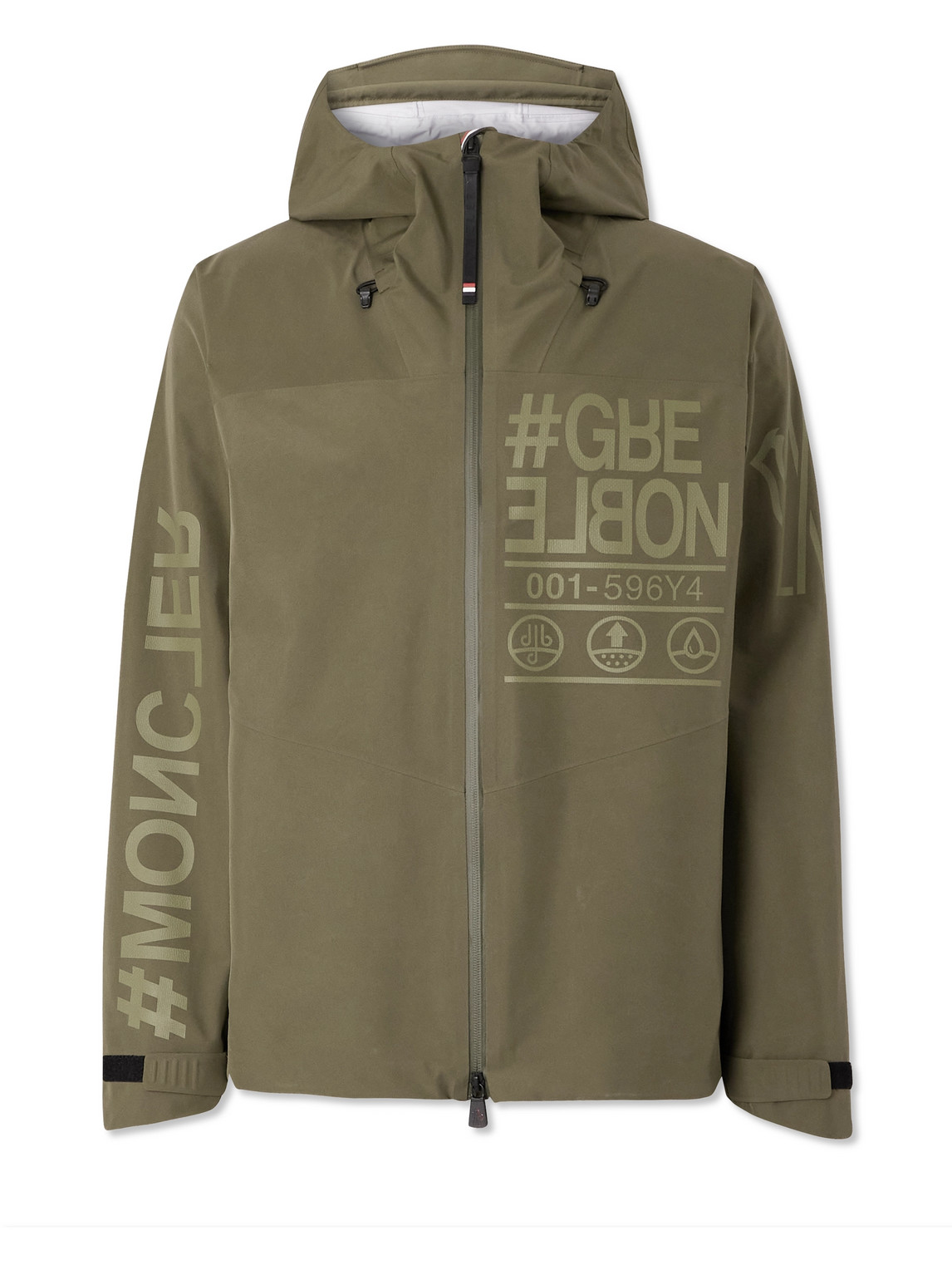 Shop Moncler Printed Gore-tex® Hooded Jacket In Green