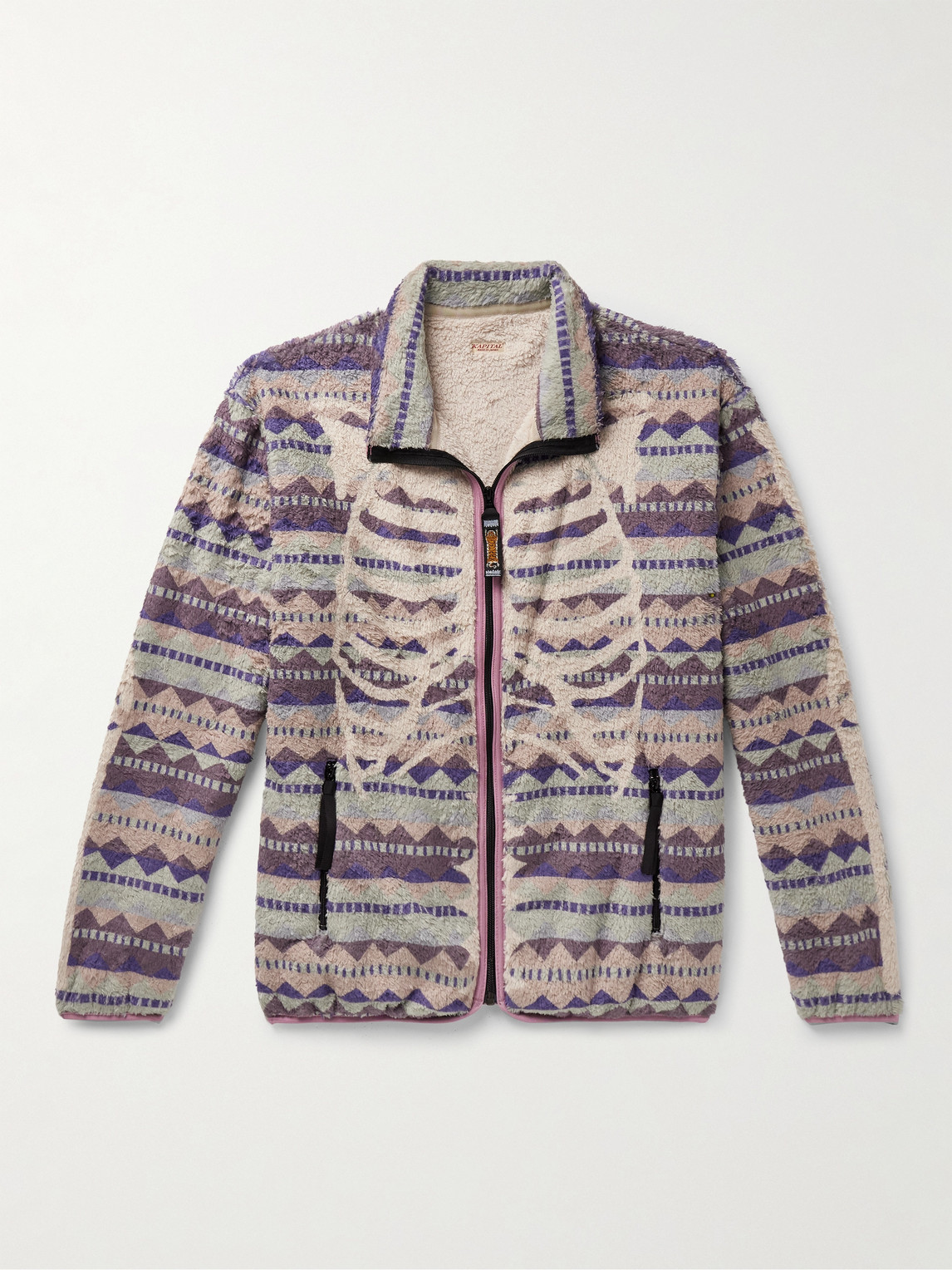 KAPITAL Ashland Printed Fleece Zip-Up Sweatshirt - Men