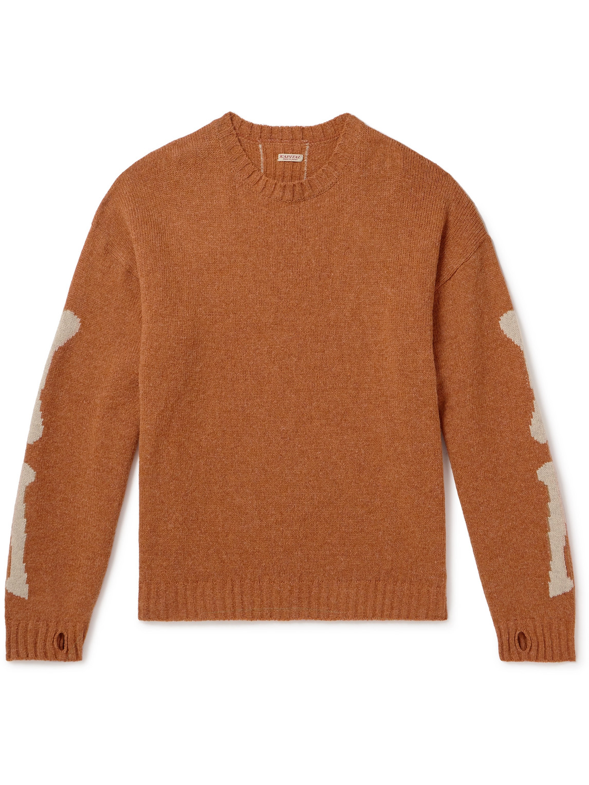 Kapital 5g Intarsia Wool Sweater In Orange