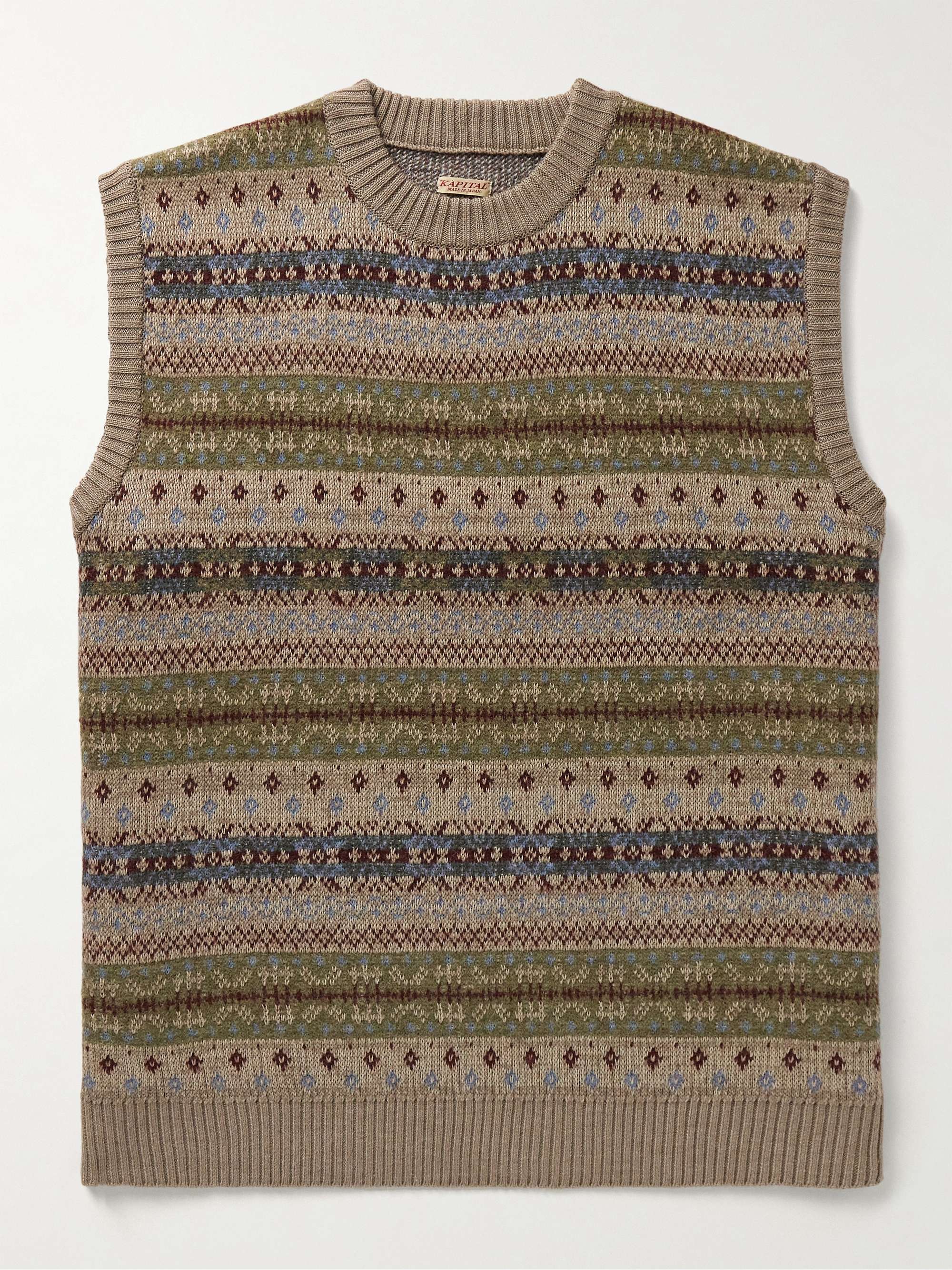 KAPITAL Fair Isle Wool-Blend Sweater Vest for Men | MR PORTER
