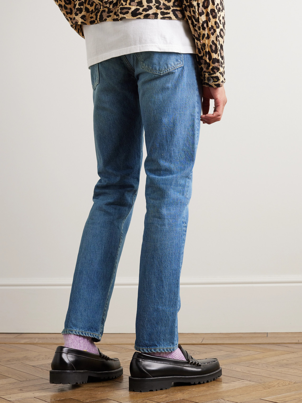 Shop Kapital Monkey Cisco Straight-leg Distressed Jeans In Blue