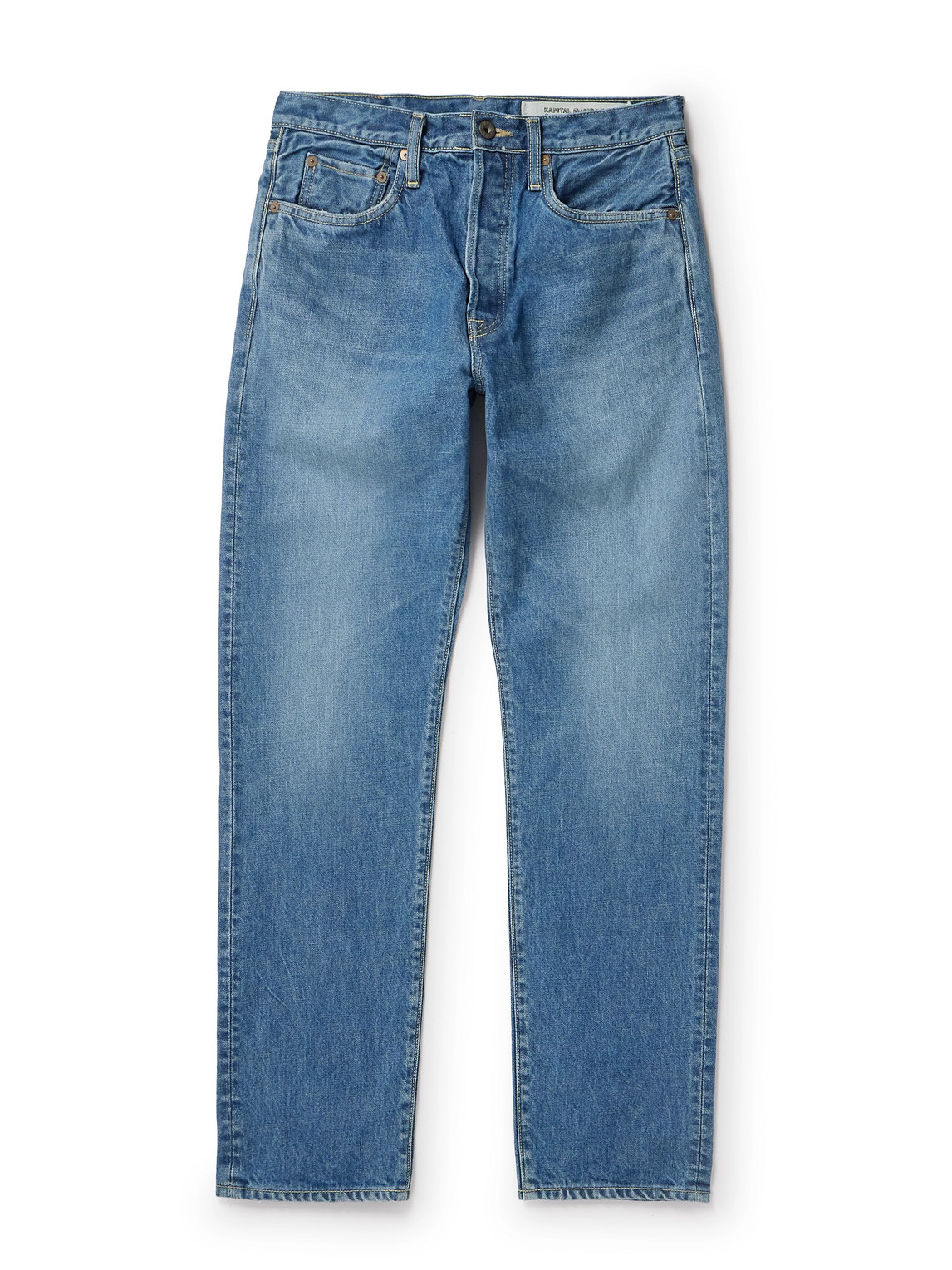Kapital Monkey Cisco Straight-leg Distressed Jeans In Blue