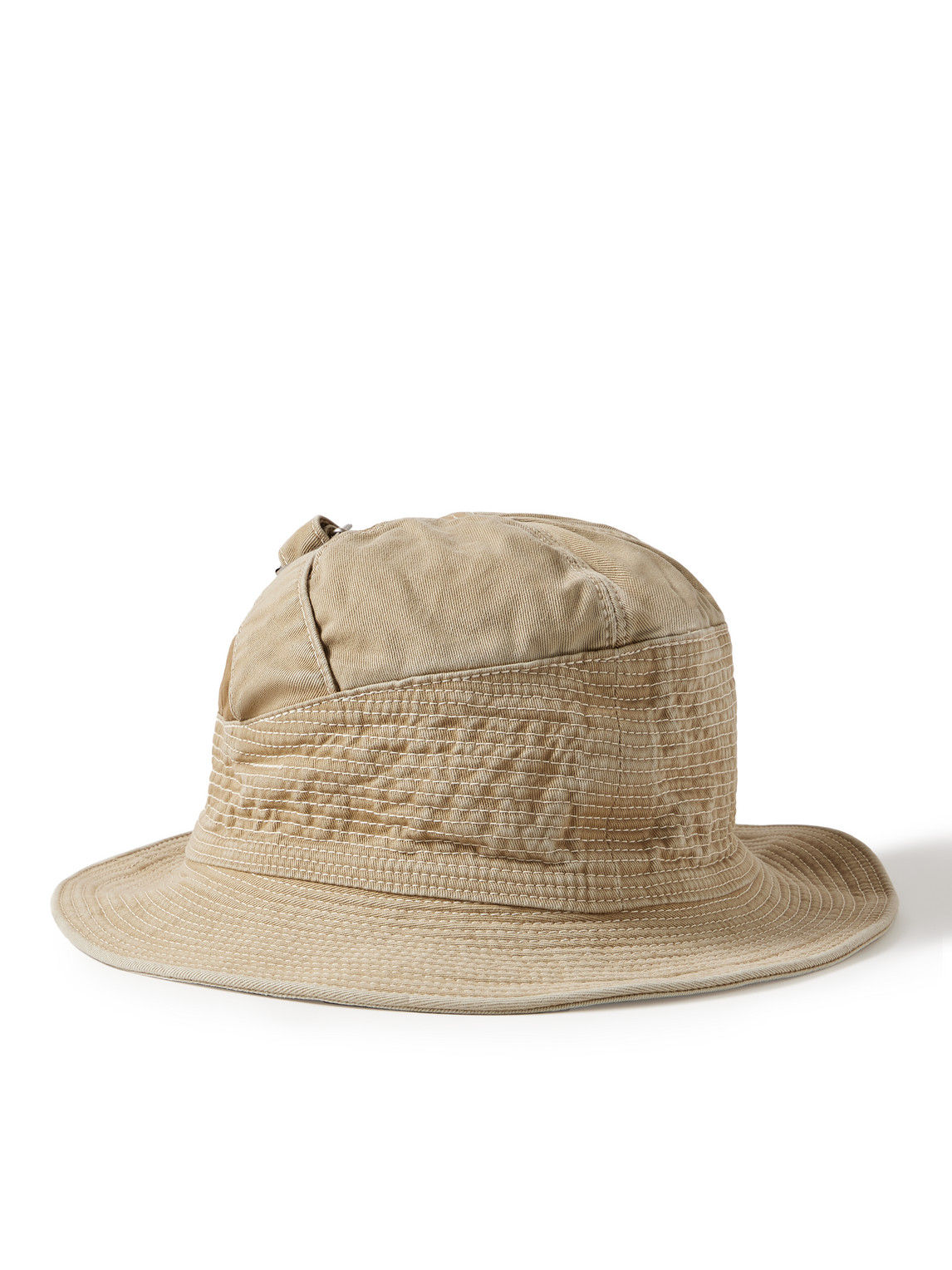 Kapital The Old Man And The Sea Distressed Buckled Cotton-twill Bucket Hat In Neutrals