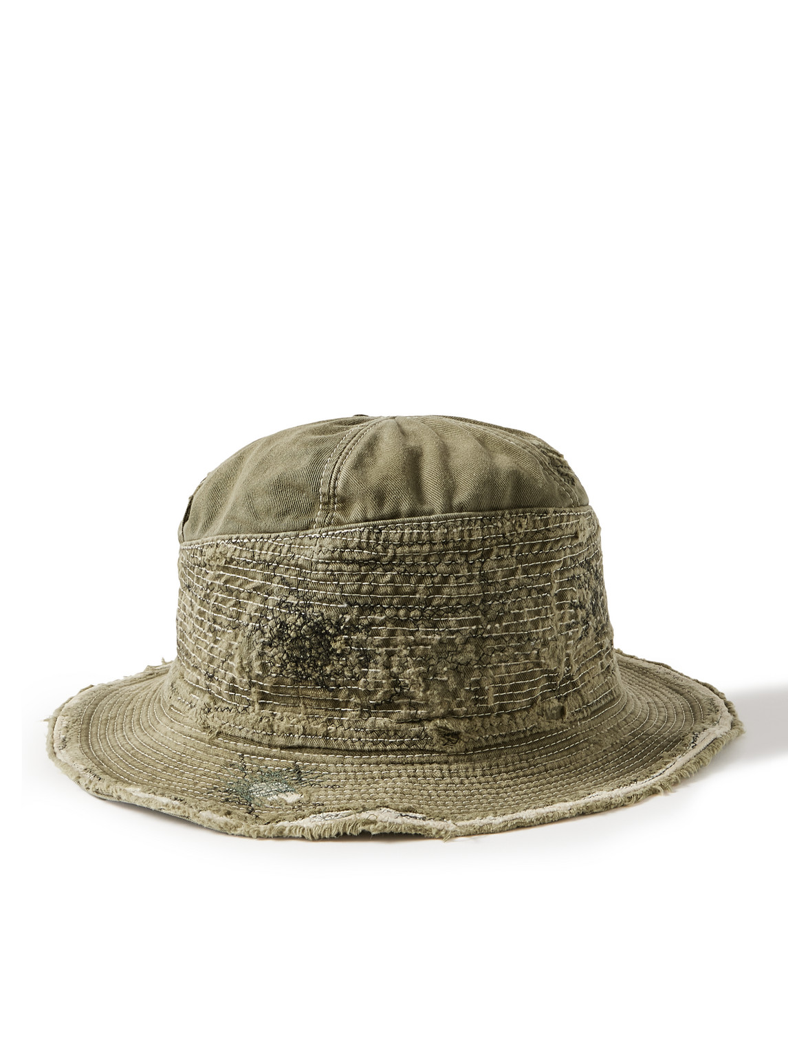 The Old Man and the Sea Distressed Buckled Cotton-Twill Bucket Hat