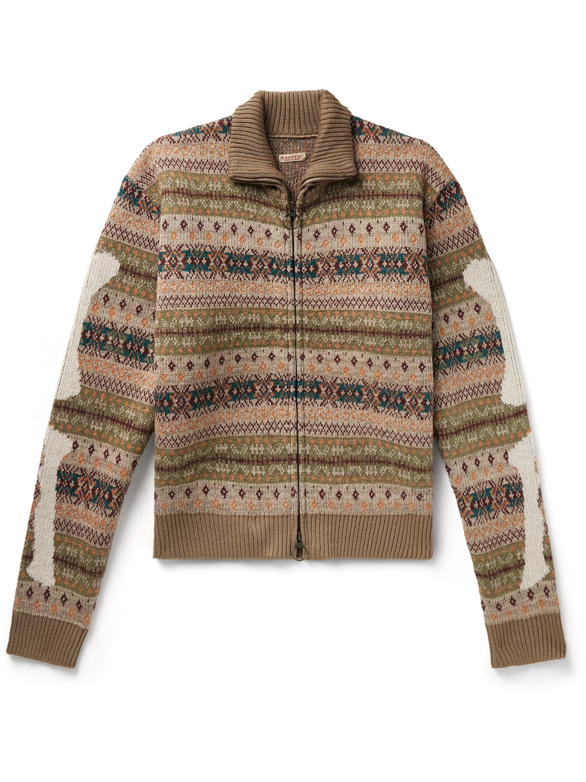 Kapital Fair Isle Intarsia Wool-blend Zip-up Cardigan In Multi