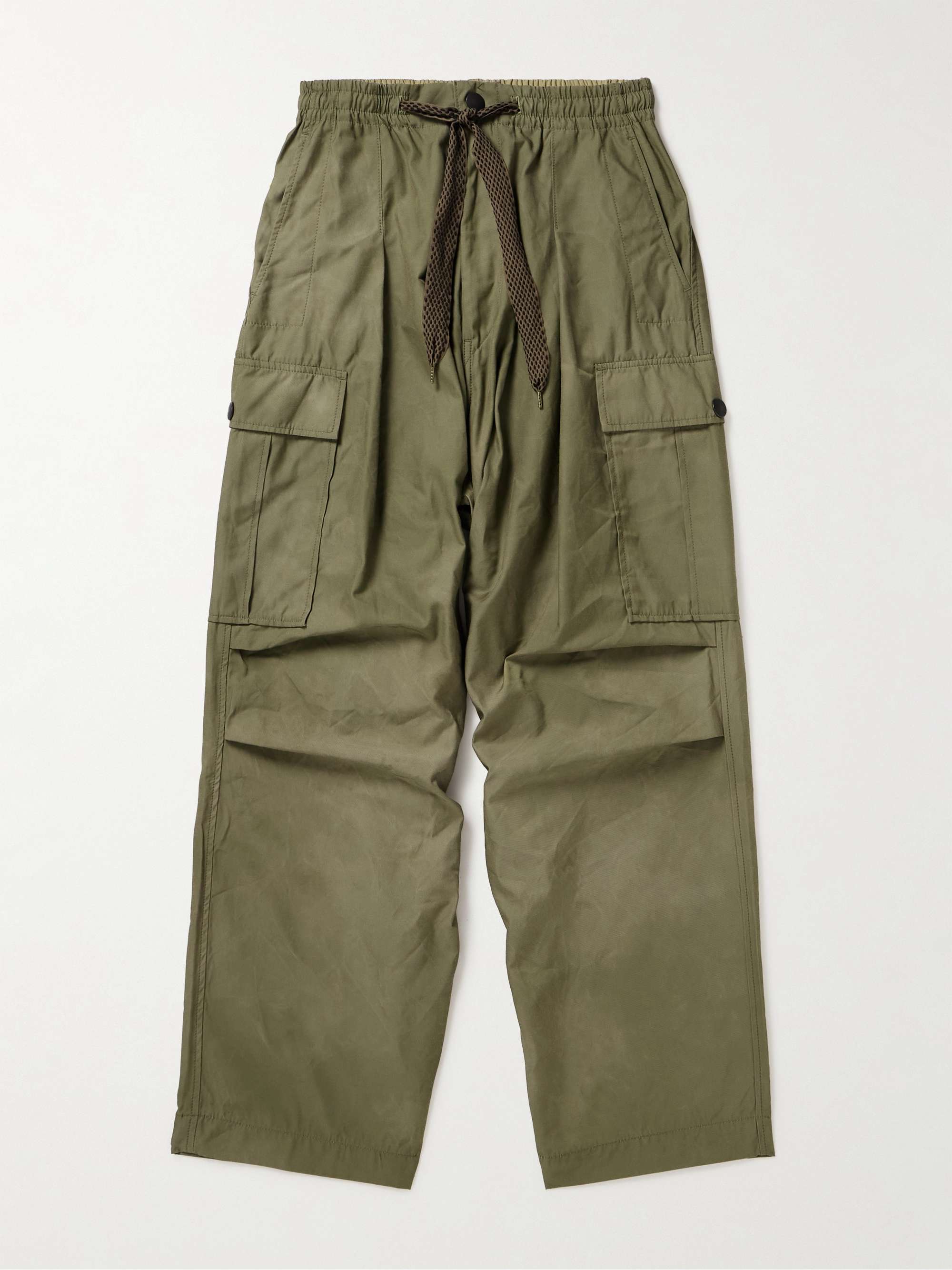 KAPITAL Easy Jumbo Wide-Leg Twill Drawstring Cargo Trousers for Men ...