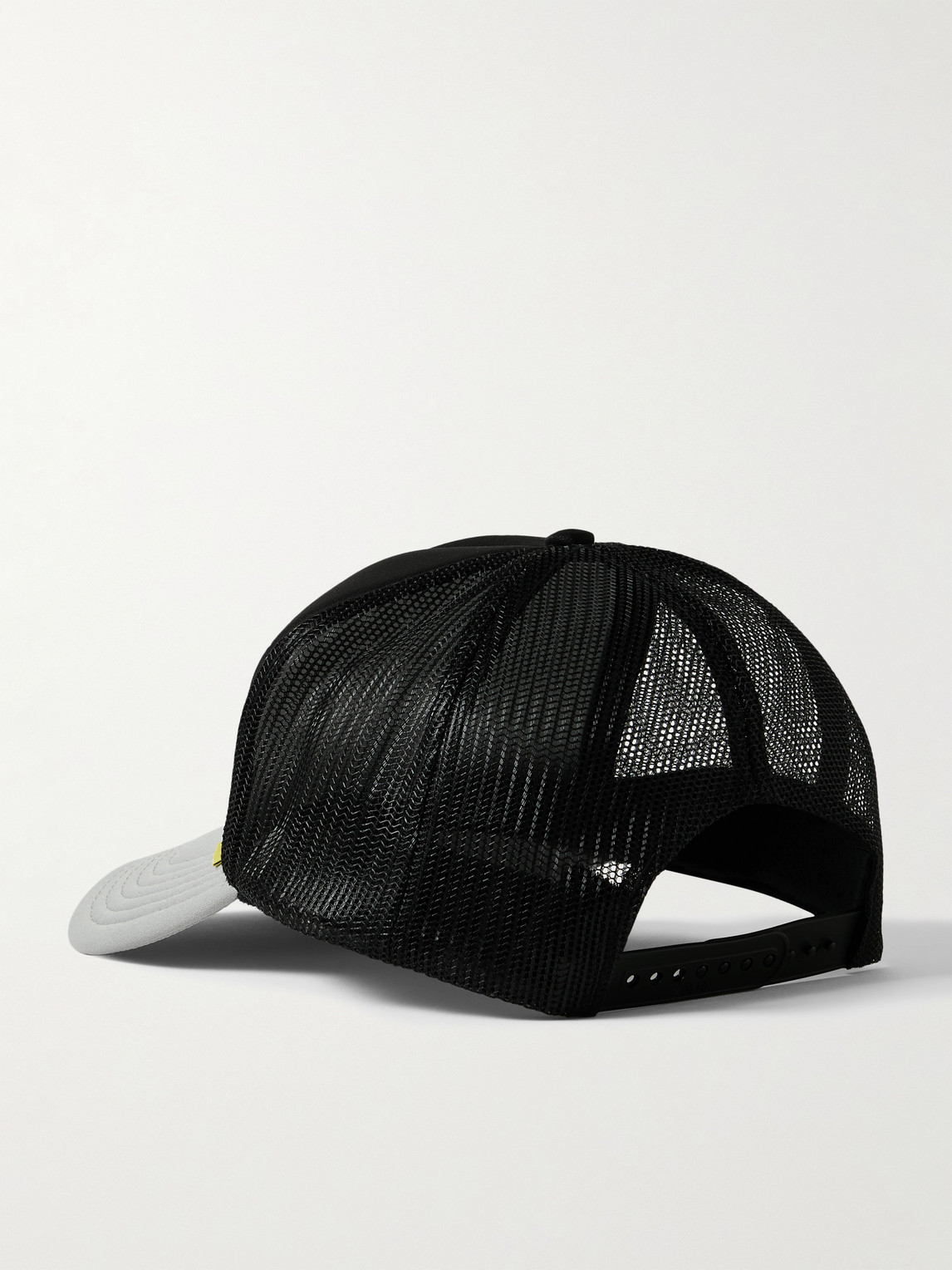 Shop Kapital Dirty Shrink Printed Colour-block Scuba And Mesh Trucker Cap In Black