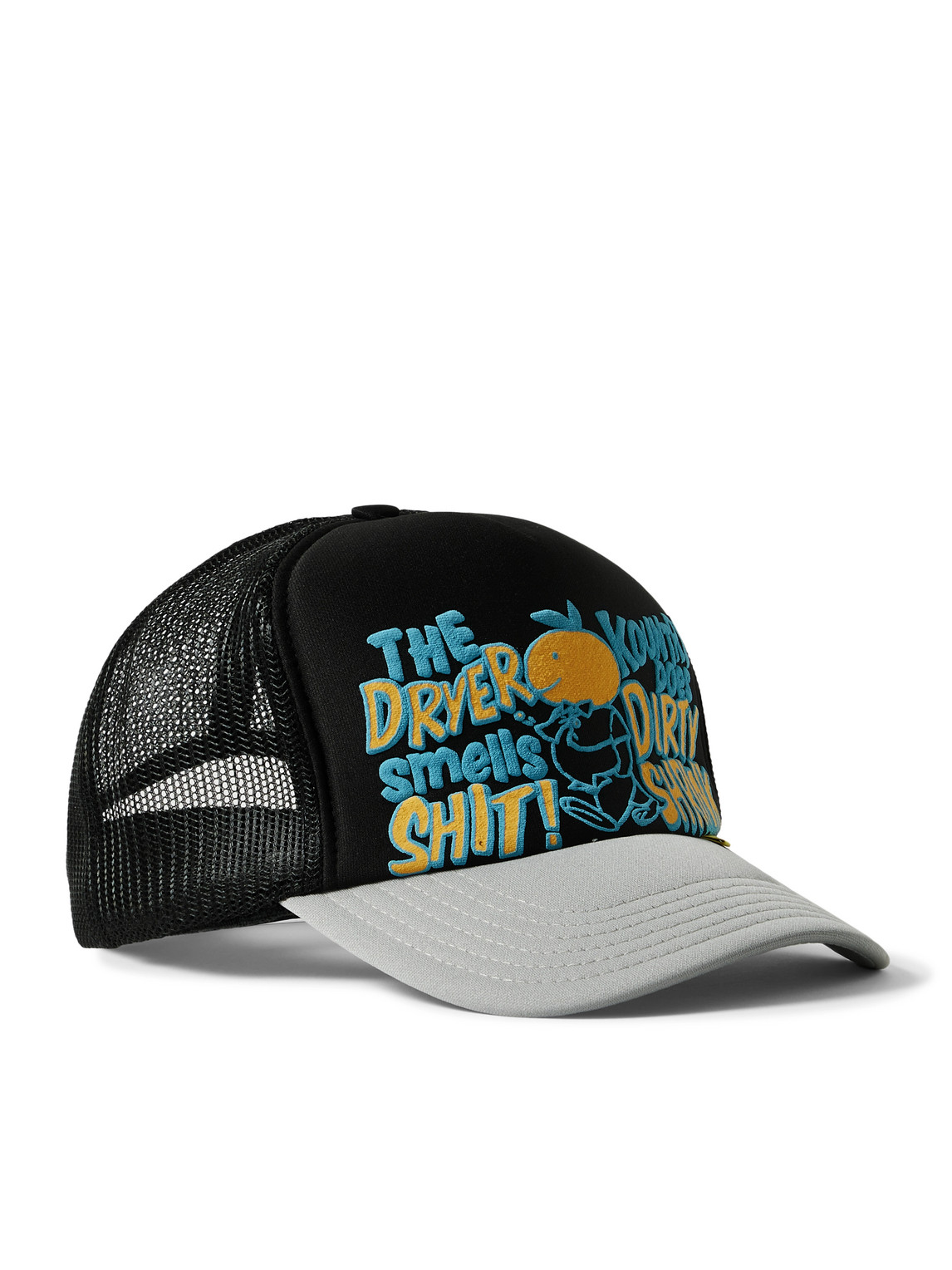 Dirty Shrink Printed Colour-Block Scuba and Mesh Trucker Cap