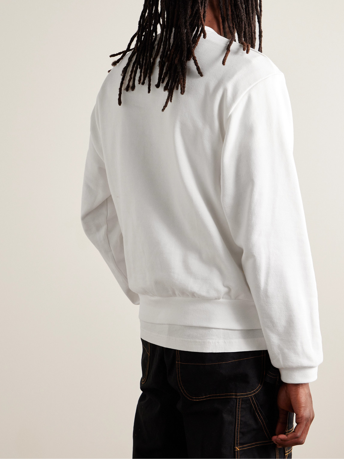 Shop Kapital Printed Cotton-jersey Sweatshirt In White