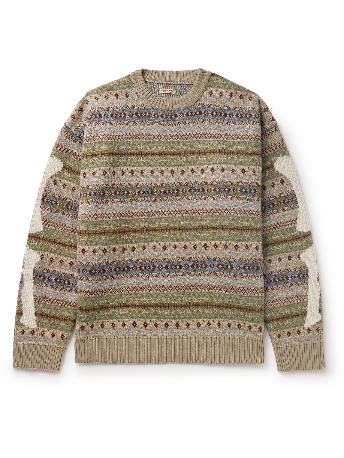 Kapital Fair Isle Wool-blend Sweater In Green