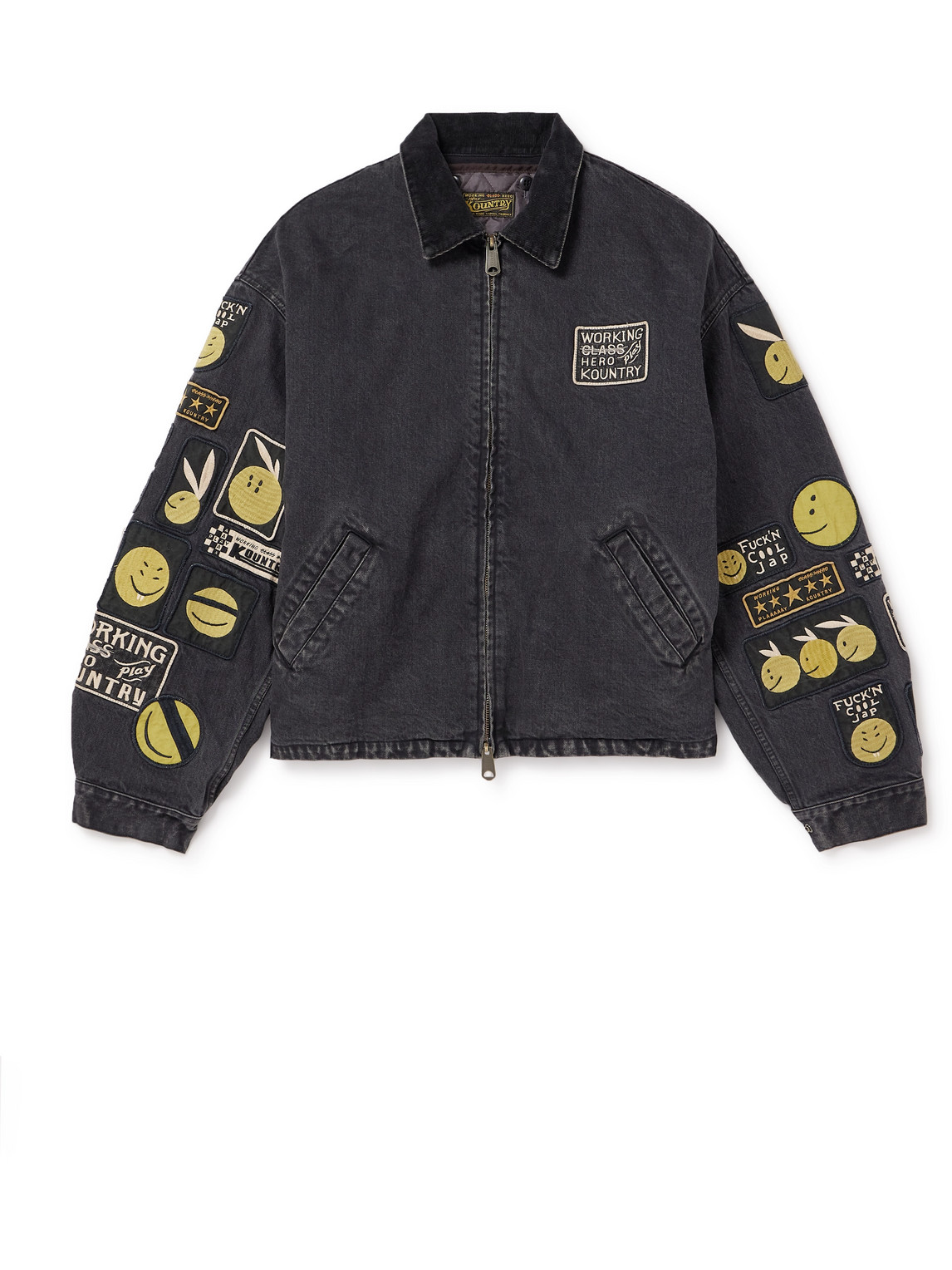 Logo-Appliquéd Denim Bomber Jacket