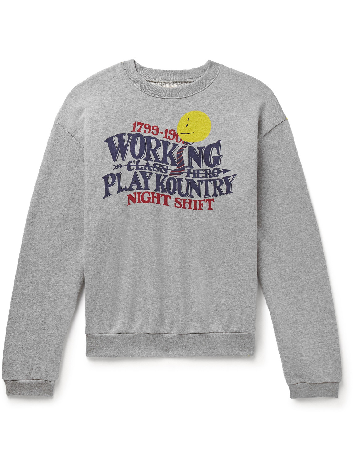 Kapital Printed Cotton-jersey Sweatshirt In Gray
