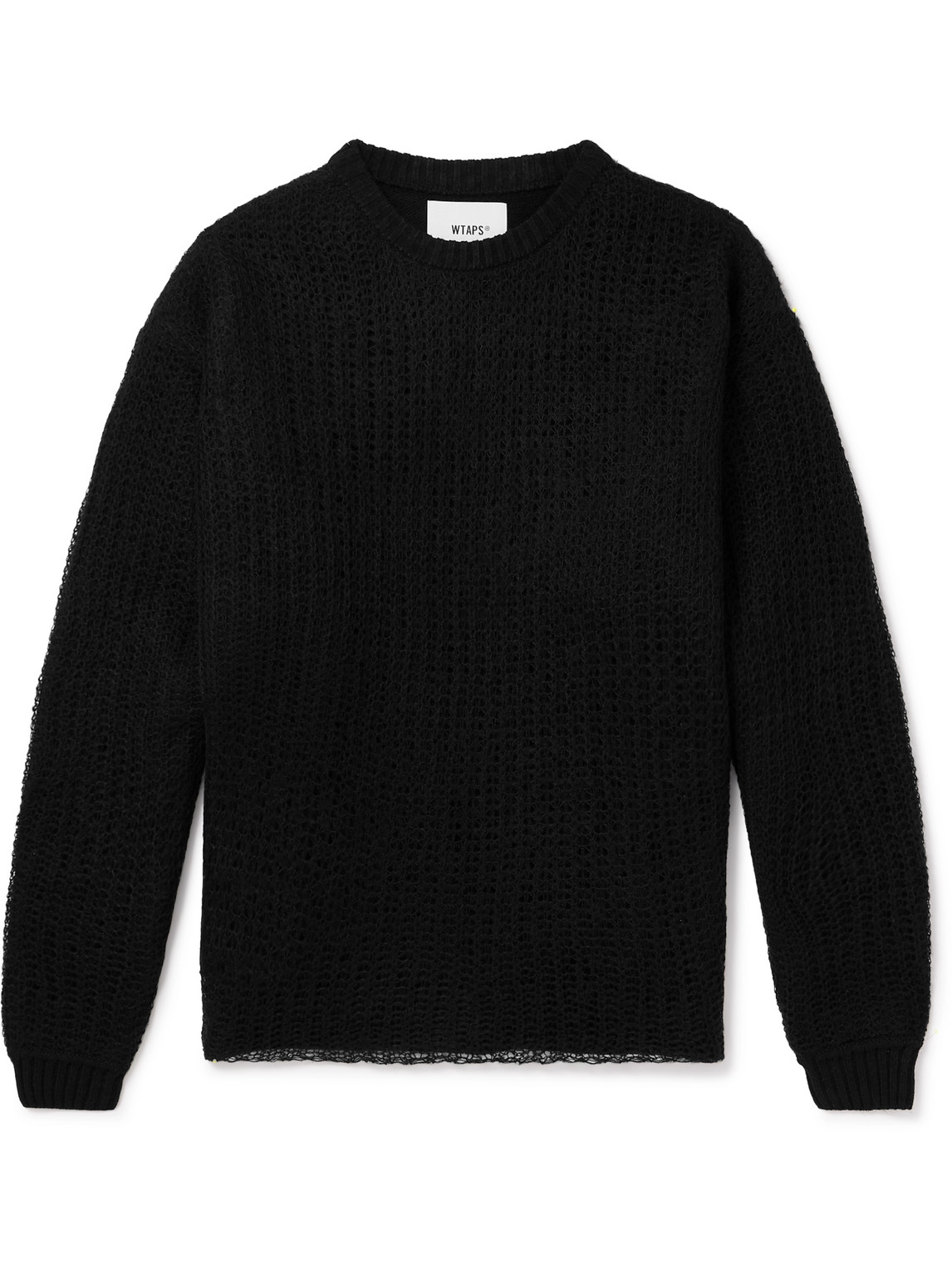 Wtaps Layered Intarsia-knit Sweater In Black