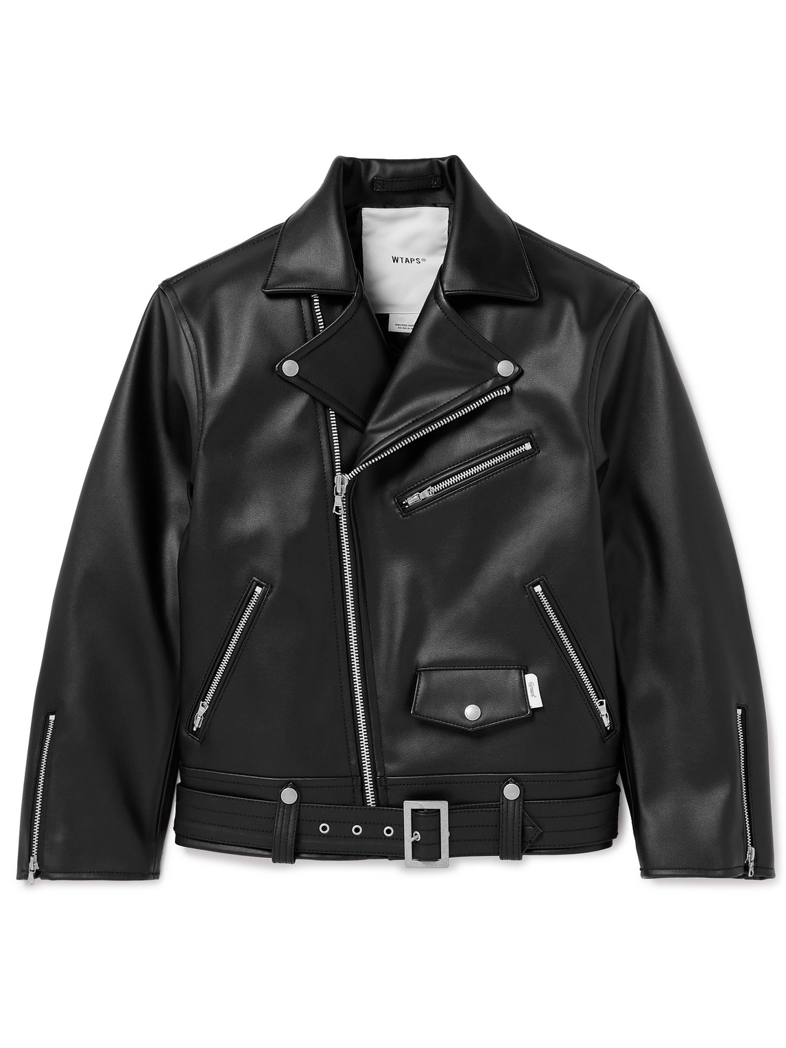 Shop Wtaps Faux Leather Jacket In Black