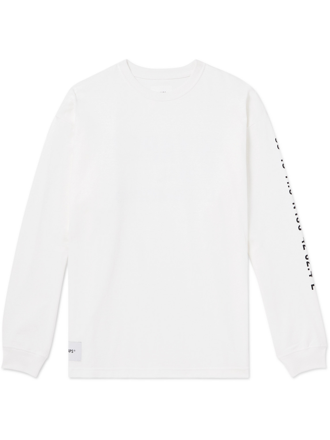 Wtaps Logo-appliquéd Printed Cotton-jersey T-shirt In White