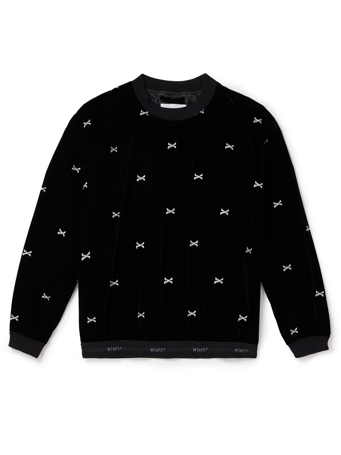 Wtaps Embroidered Velour Sweatshirt In Black