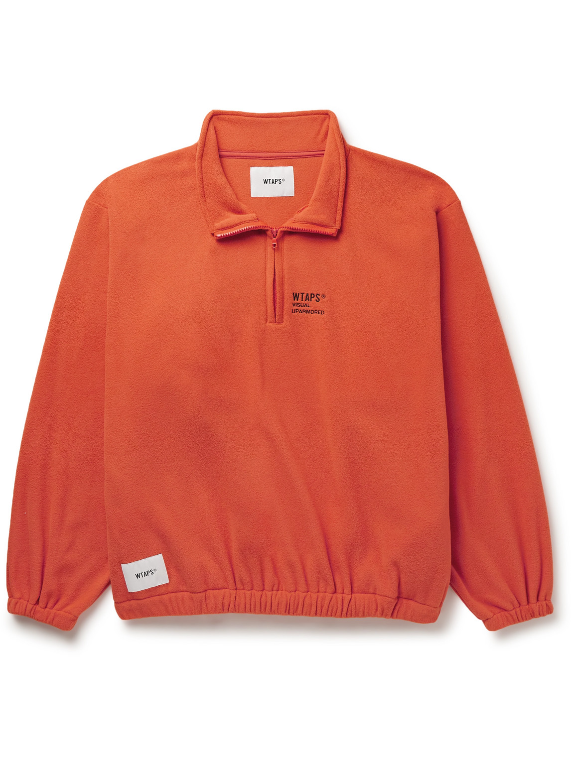 Wtaps Logo-embroidered Fleece Half-zip Sweatshirt In Orange